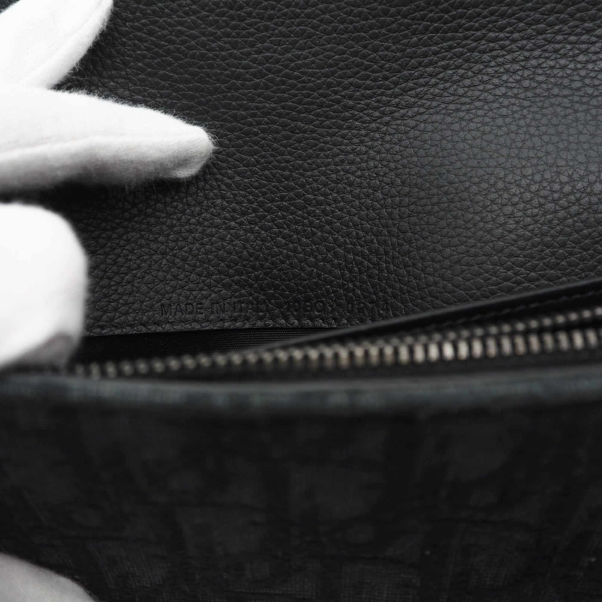 Christian Dior Black Gray Leather Canvas Long Wallet (Bi-Fold) (Pre-Owned)