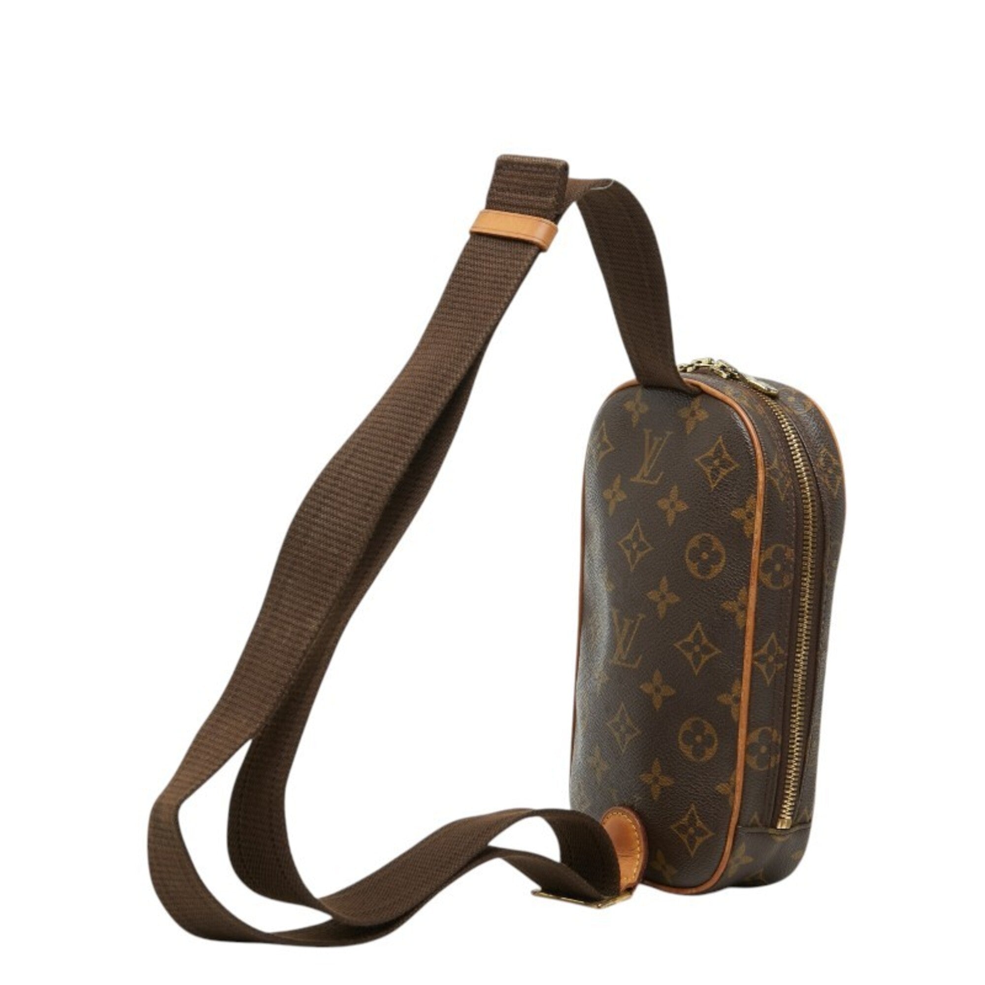 Louis Vuitton Monogram Brown Pvc Leather Pochette Shoulder Bag Sling Bag (Pre-Owned)