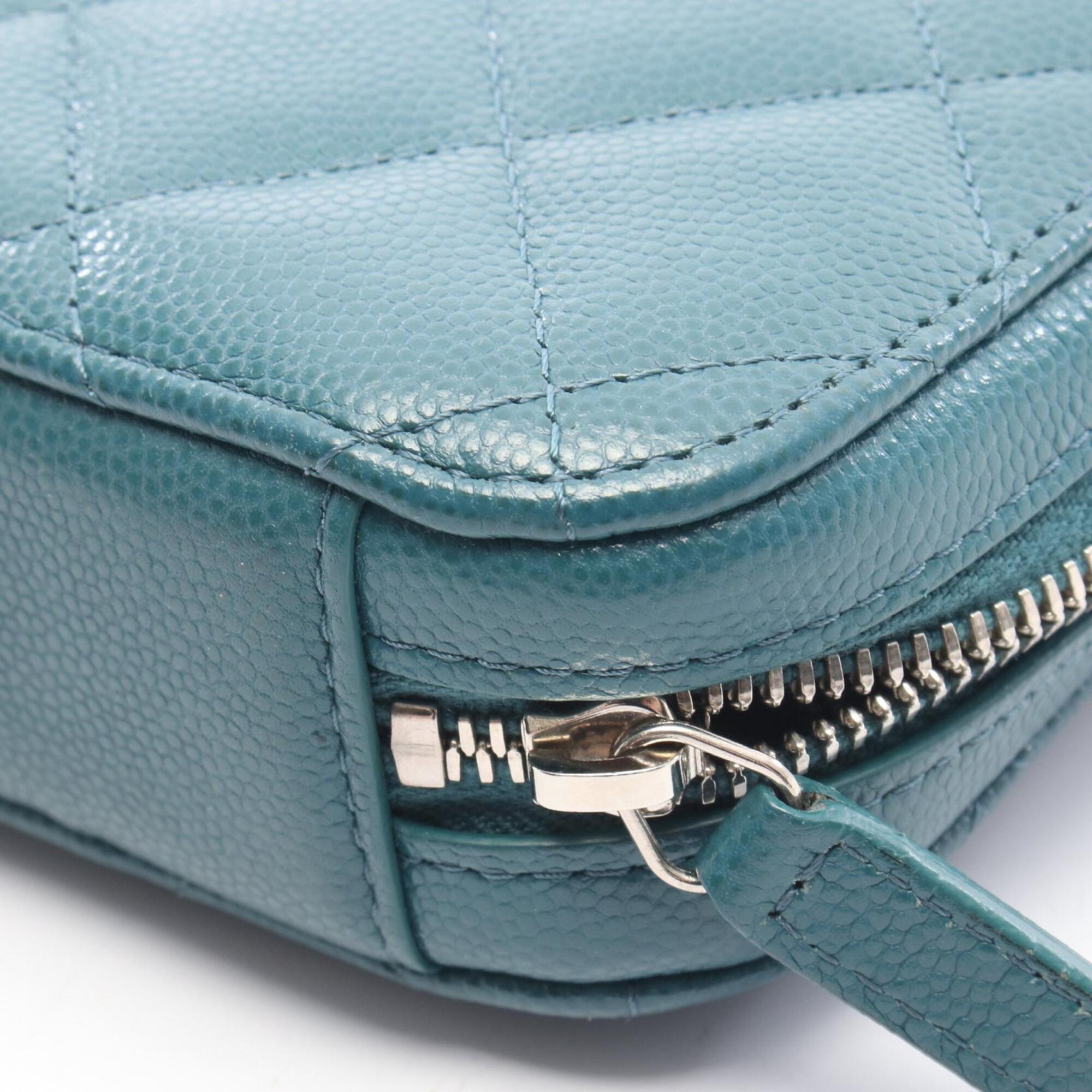 Chanel Matelasse Green Grained Calfskin Handbag Shoulder Bag (Pre-Owned)