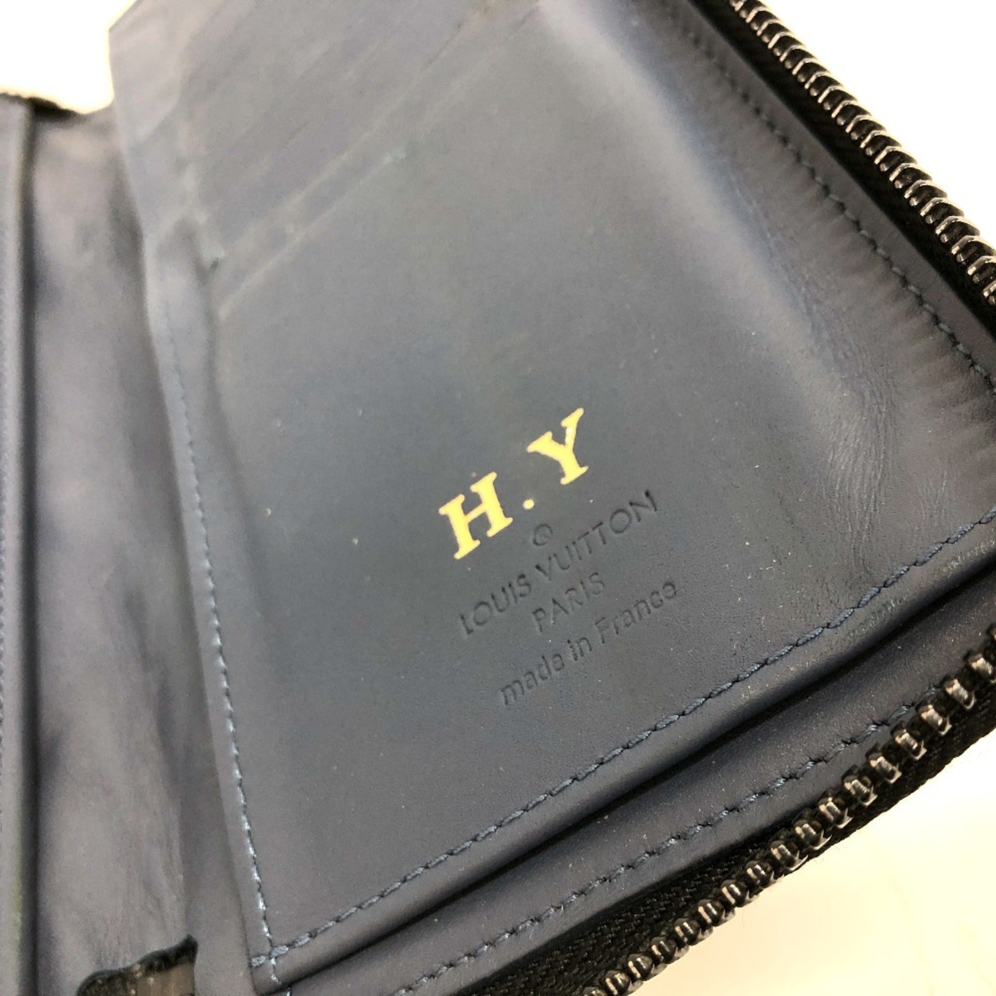 Louis Vuitton Monogram Shadow Galle Navy Monogram Shadow Long Wallet (Bi-Fold) (Pre-Owned)