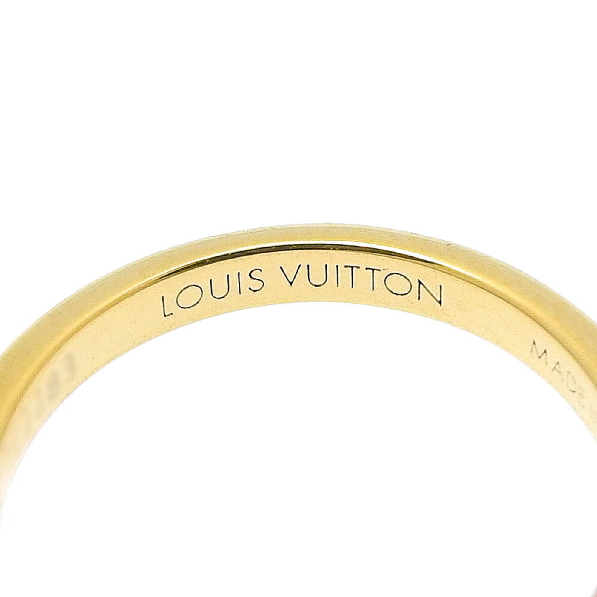 Louis Vuitton Gold Gold Plating Rhinestone Band Ring (Pre-Owned)