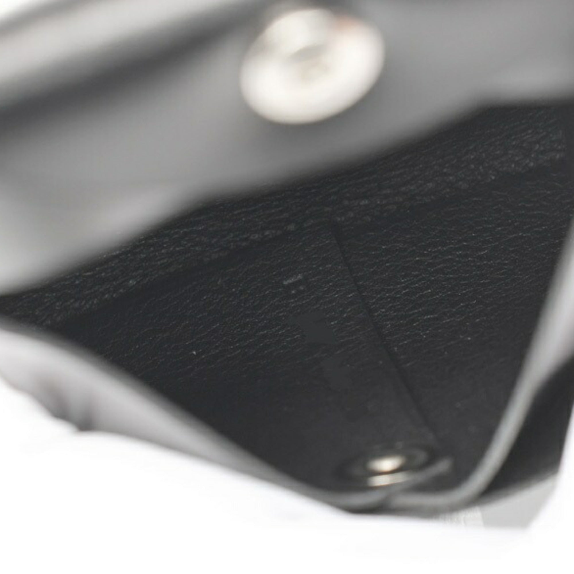 Hermes Bastia Black Box Calf Leather Coin Purse/Coin Case (Pre-Owned)