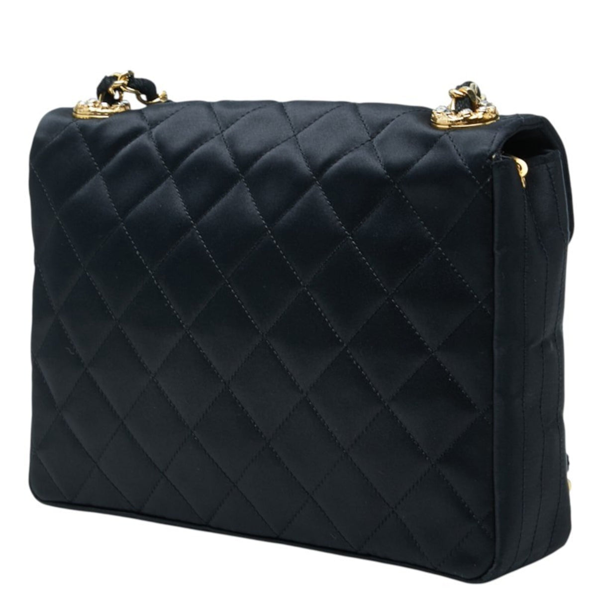 Chanel Black Satin Shoulder Bag (Pre-Owned)