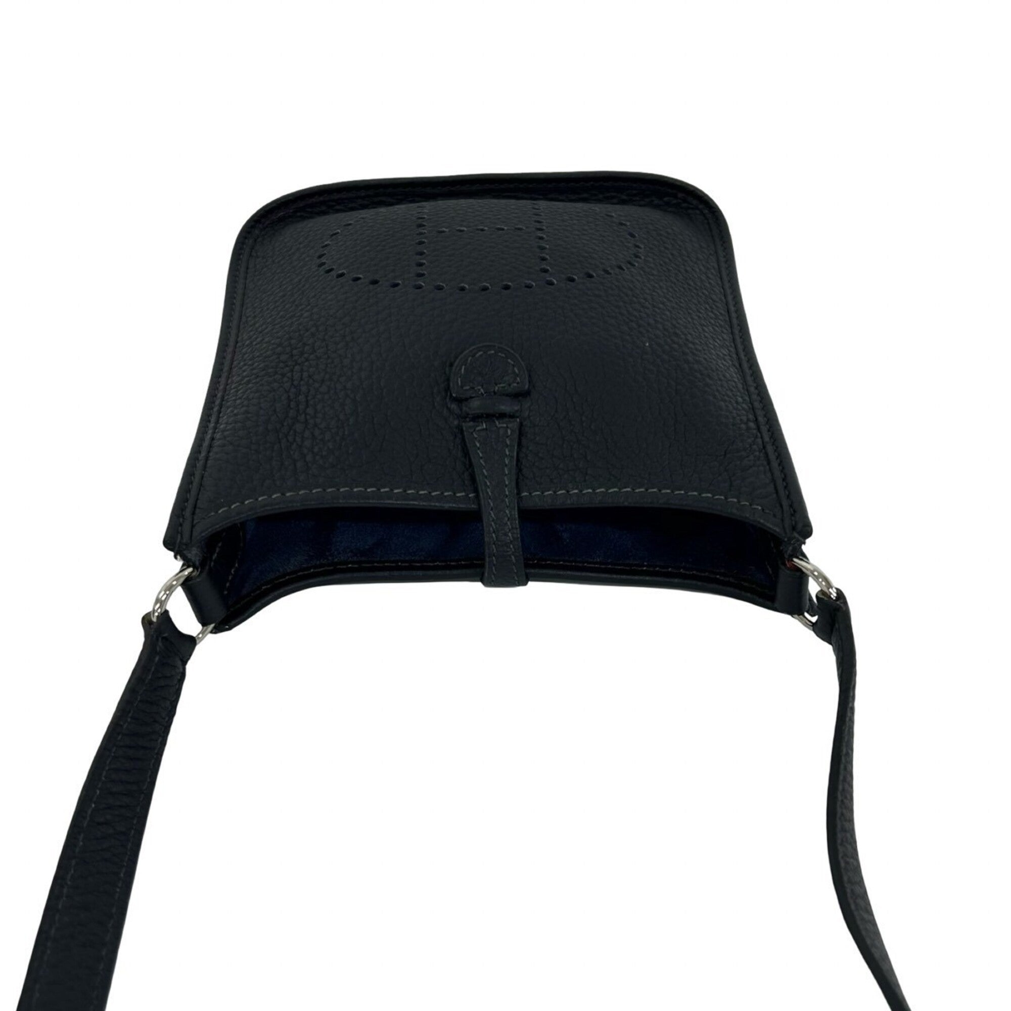 Hermes Navy Taurillon Clemence Leather Pochette Shoulder Bag (Pre-Owned)