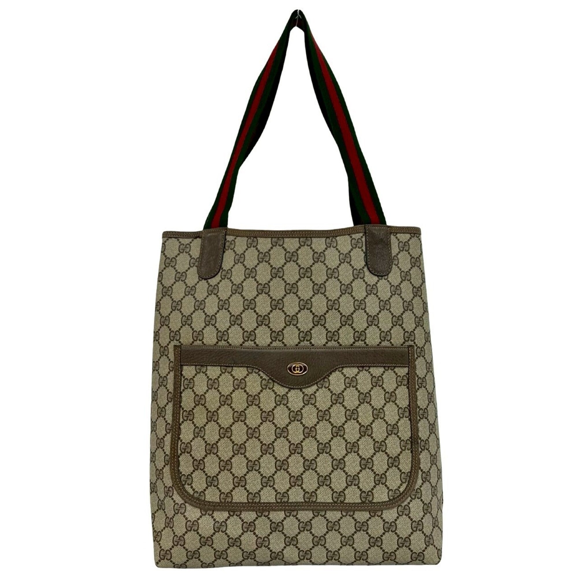 Gucci Brown Pvc Leather Handbag Tote Bag (Pre-Owned)