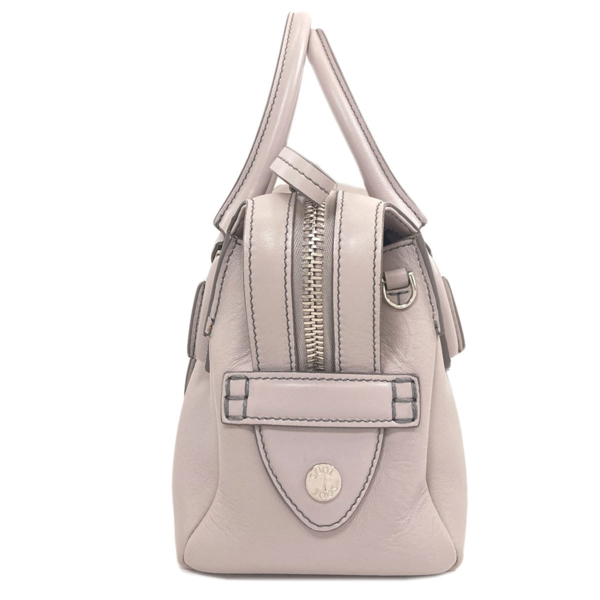 Tod's Gray Leather Handbag (Pre-Owned)