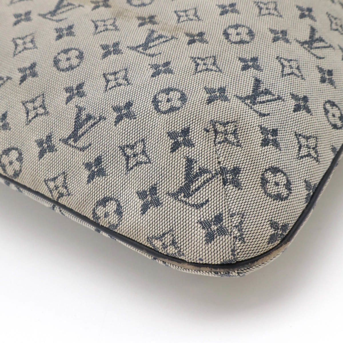 Louis Vuitton Blue Canvas Leather Handbag Shoulder Bag Tote Bag (Pre-Owned)