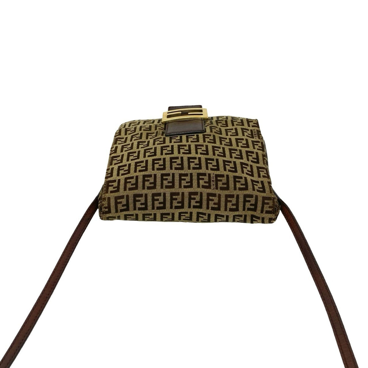Fendi Brown Zucchino Leather Pochette Shoulder Bag (Pre-Owned)