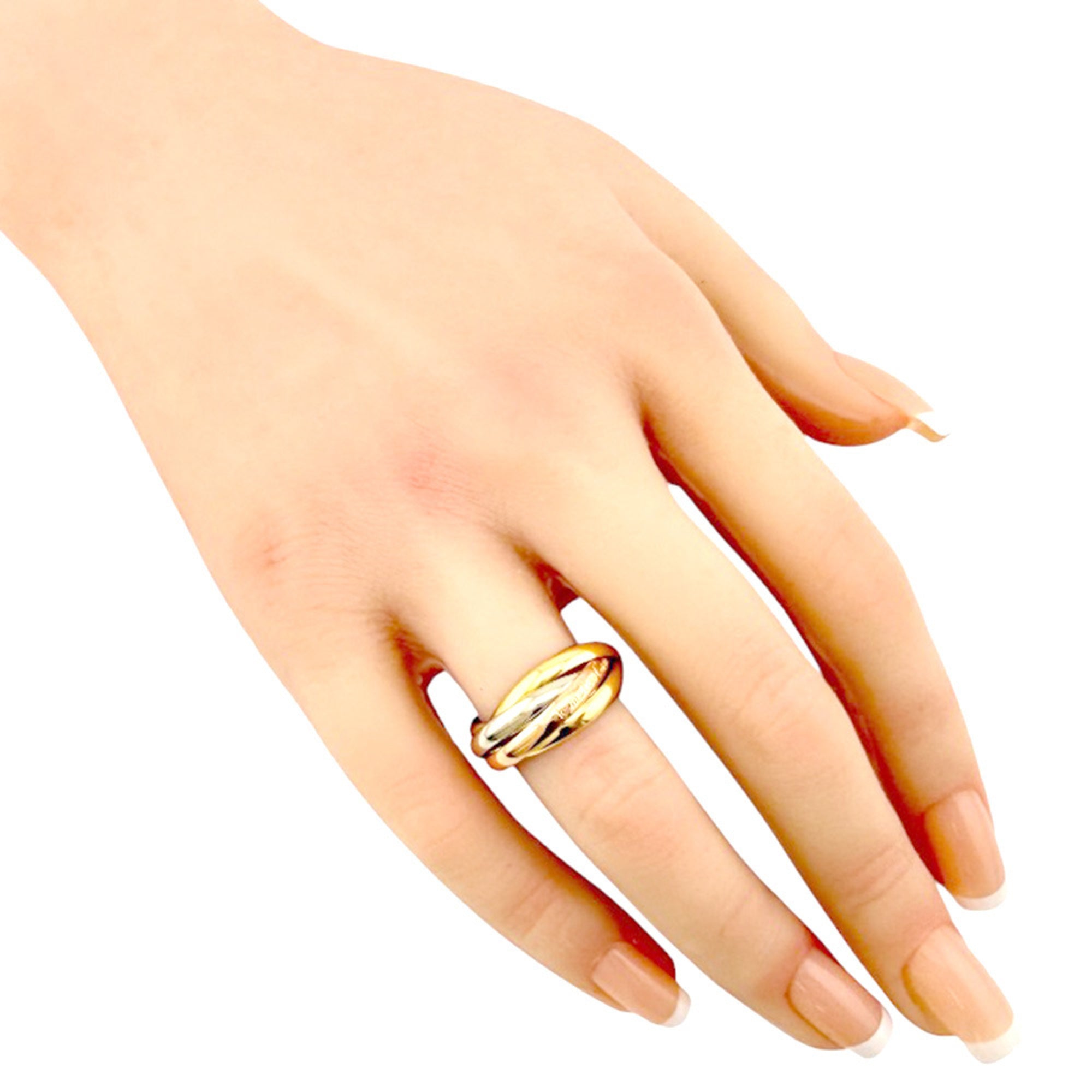 Cartier Trinity Gold Silver Pink Gold Yellow Gold (18K) Pink Gold (18K) White Gold (18K) Band Ring (Pre-Owned)