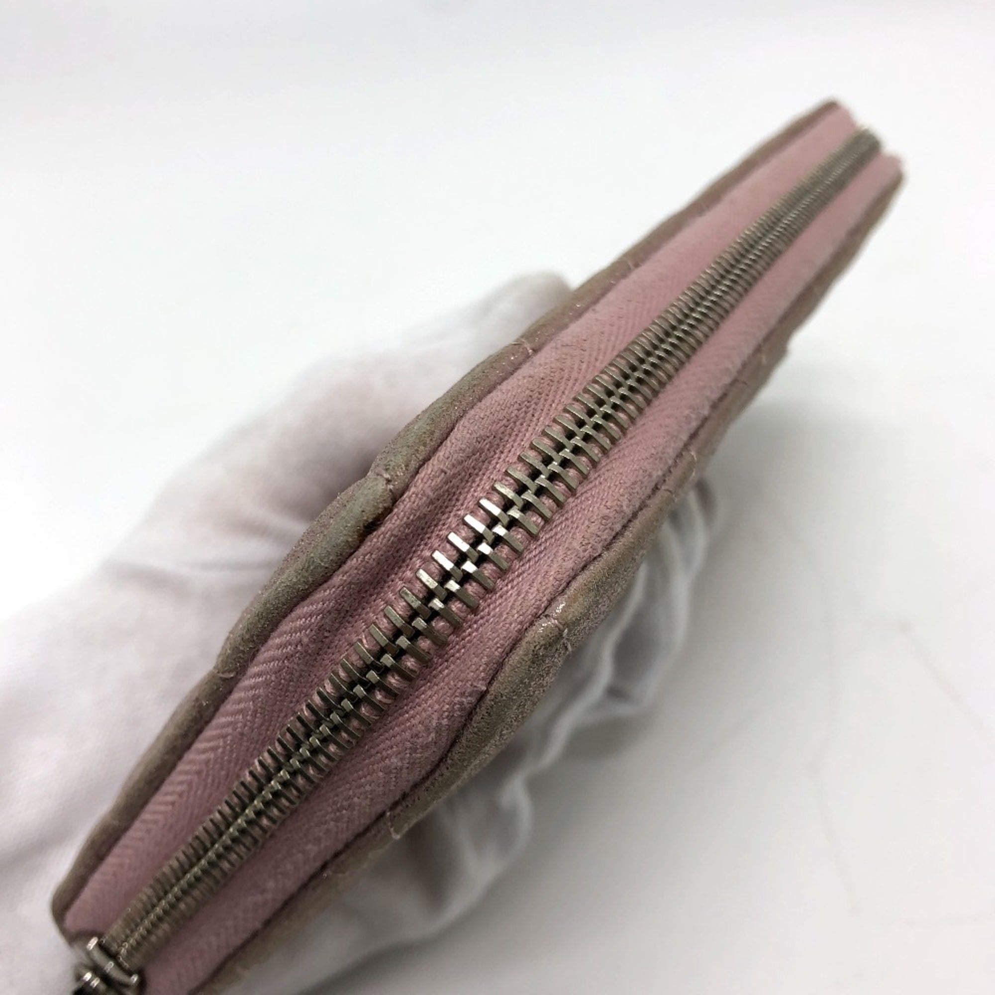 Chanel Pink Leather Long Wallet (Bi-Fold) (Pre-Owned)