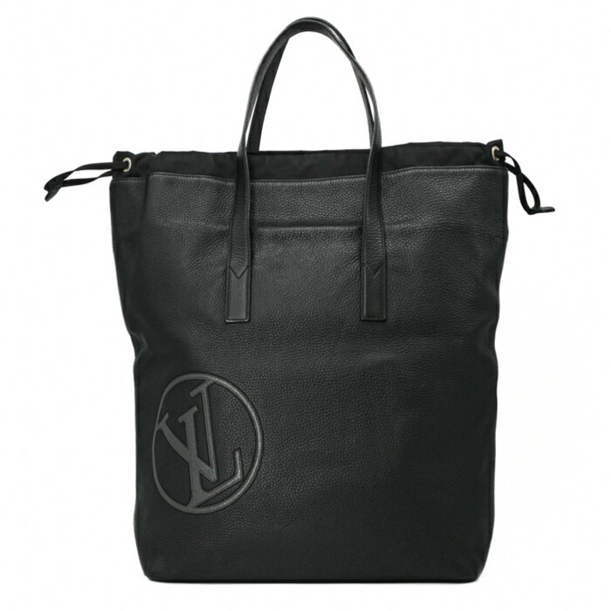 Louis Vuitton Black Leather Pouch Tote Bag (Pre-Owned)