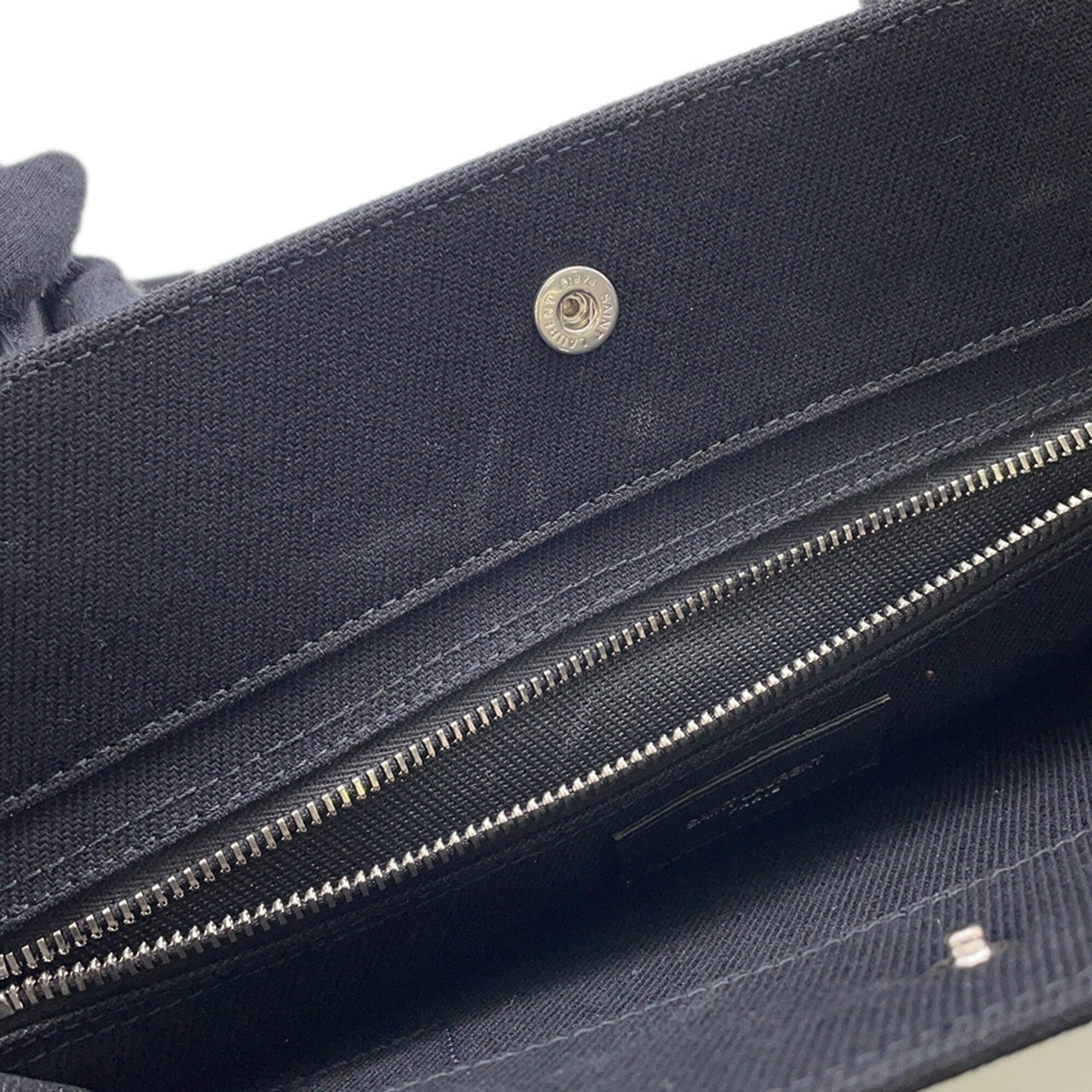 Yves Saint Laurent Black Canvas Handbag Tote Bag (Pre-Owned)