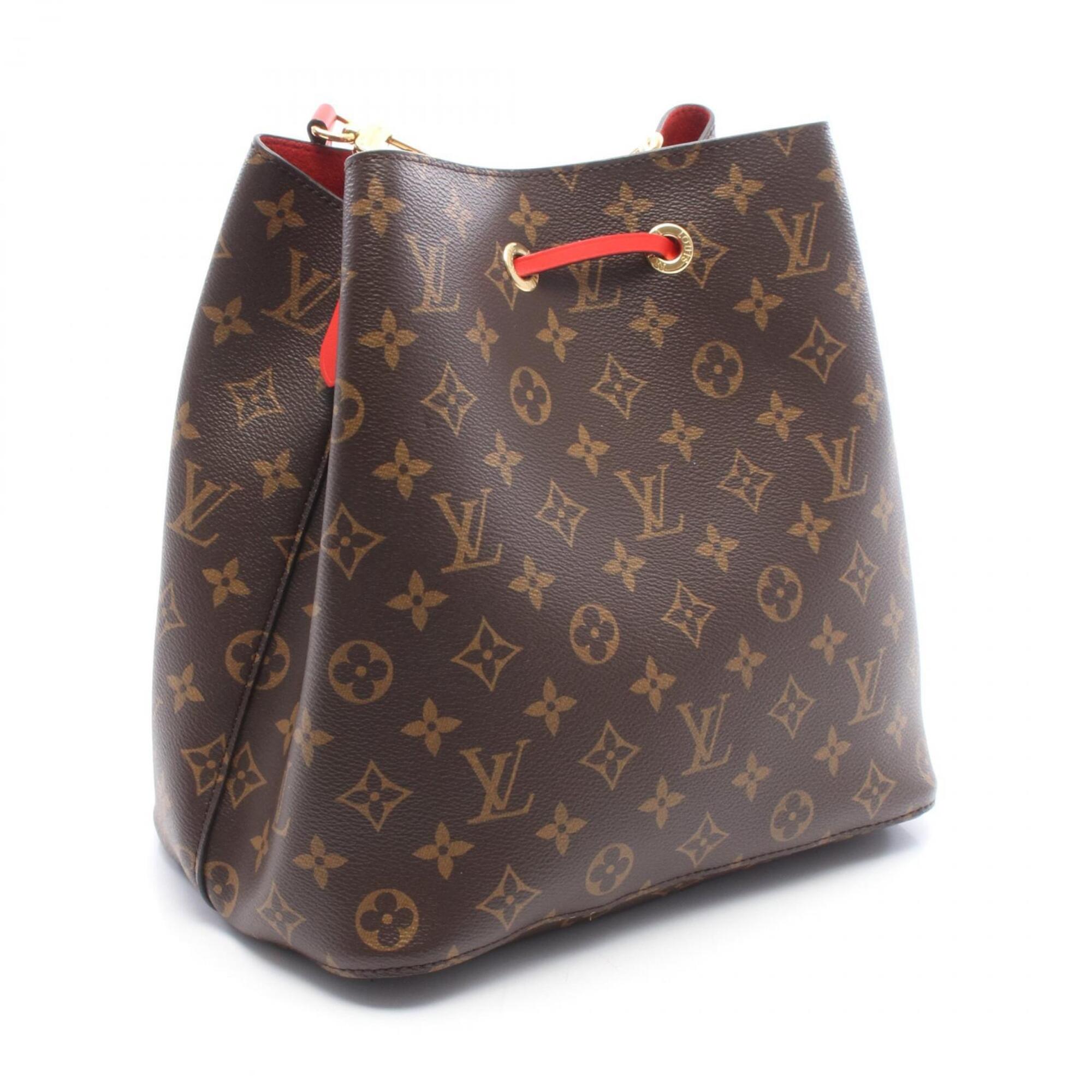 Louis Vuitton Brown Coquelicots Monogram Red Color Coated Canvas Leather Handbag Shoulder Bag (Pre-Owned)