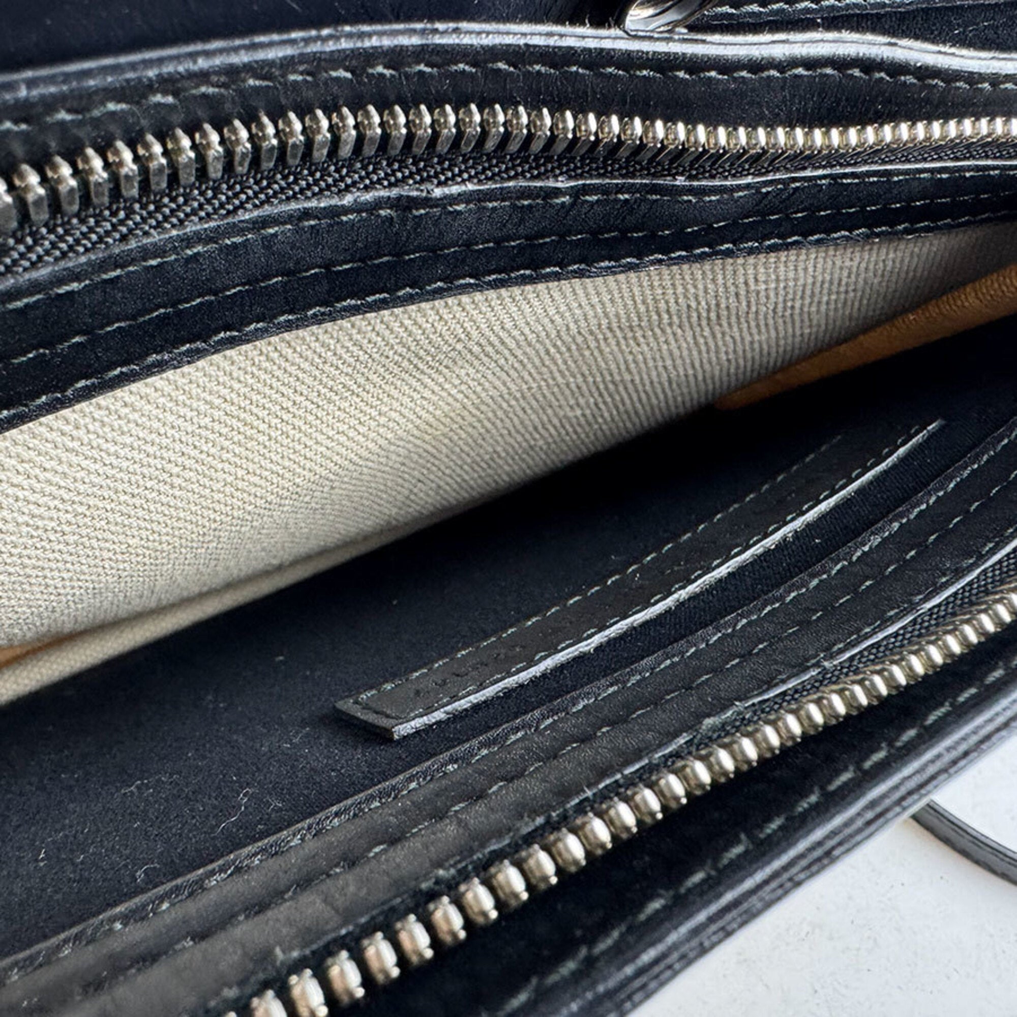 Balenciaga Black Ivory Canvas Leather Shoulder Bag (Pre-Owned)