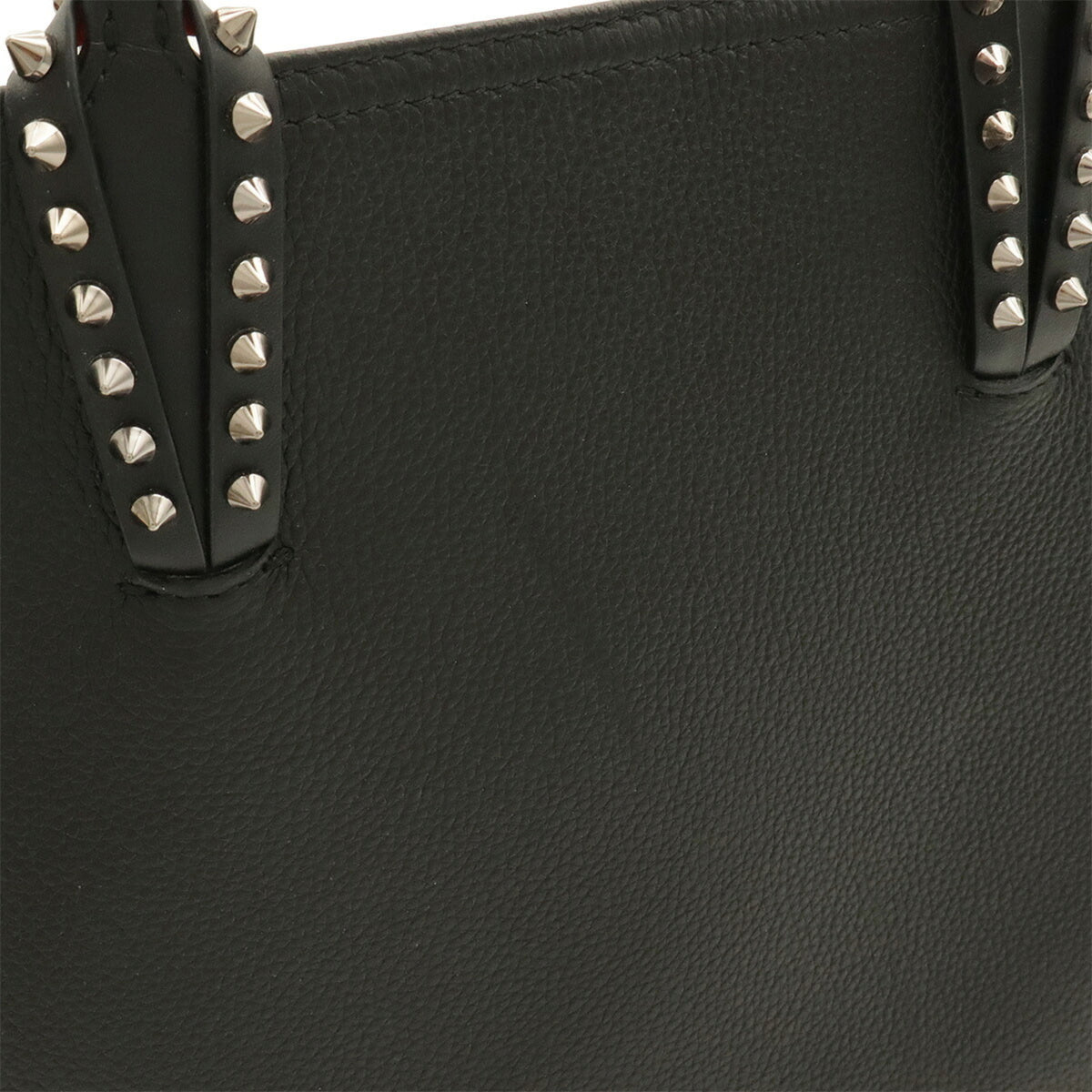 Christian Louboutin Black Red Color Patent Leather Rubber Shoulder Bag Tote Bag (Pre-Owned)