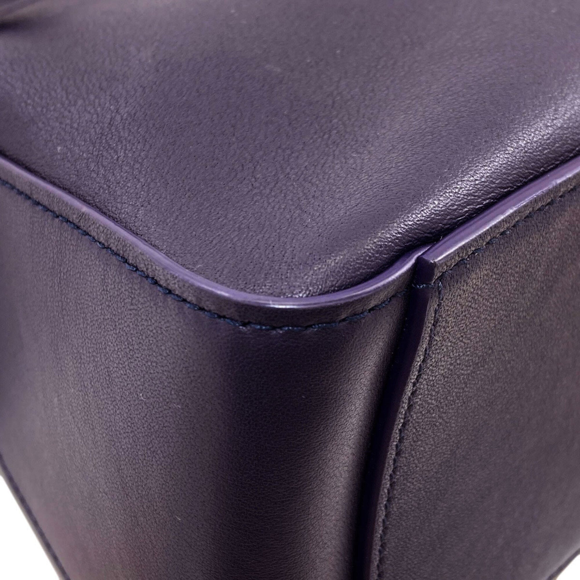Salvatore Ferragamo Purple Leather Shoulder Bag (Pre-Owned)