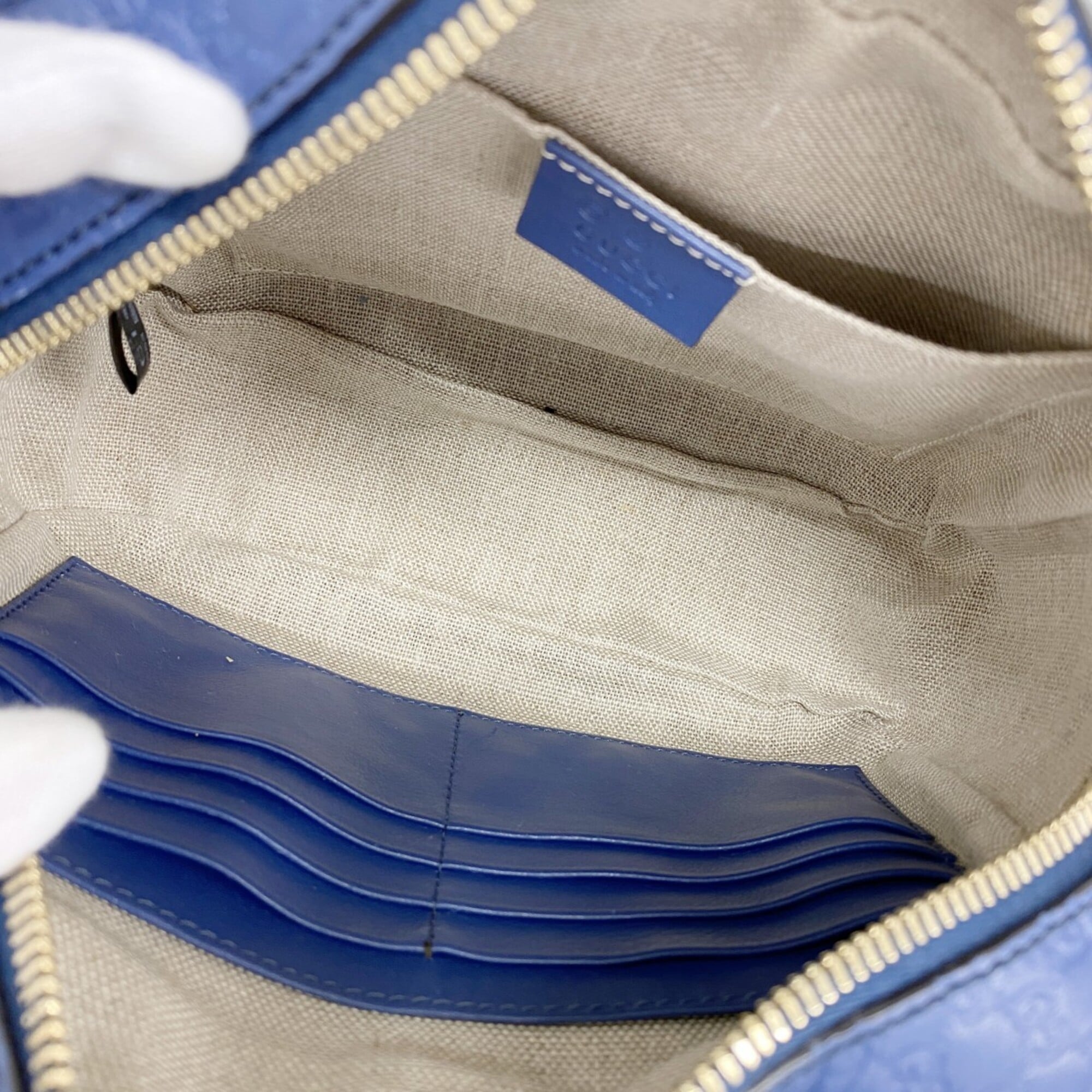 Gucci Blue Leather Shoulder Bag (Pre-Owned)
