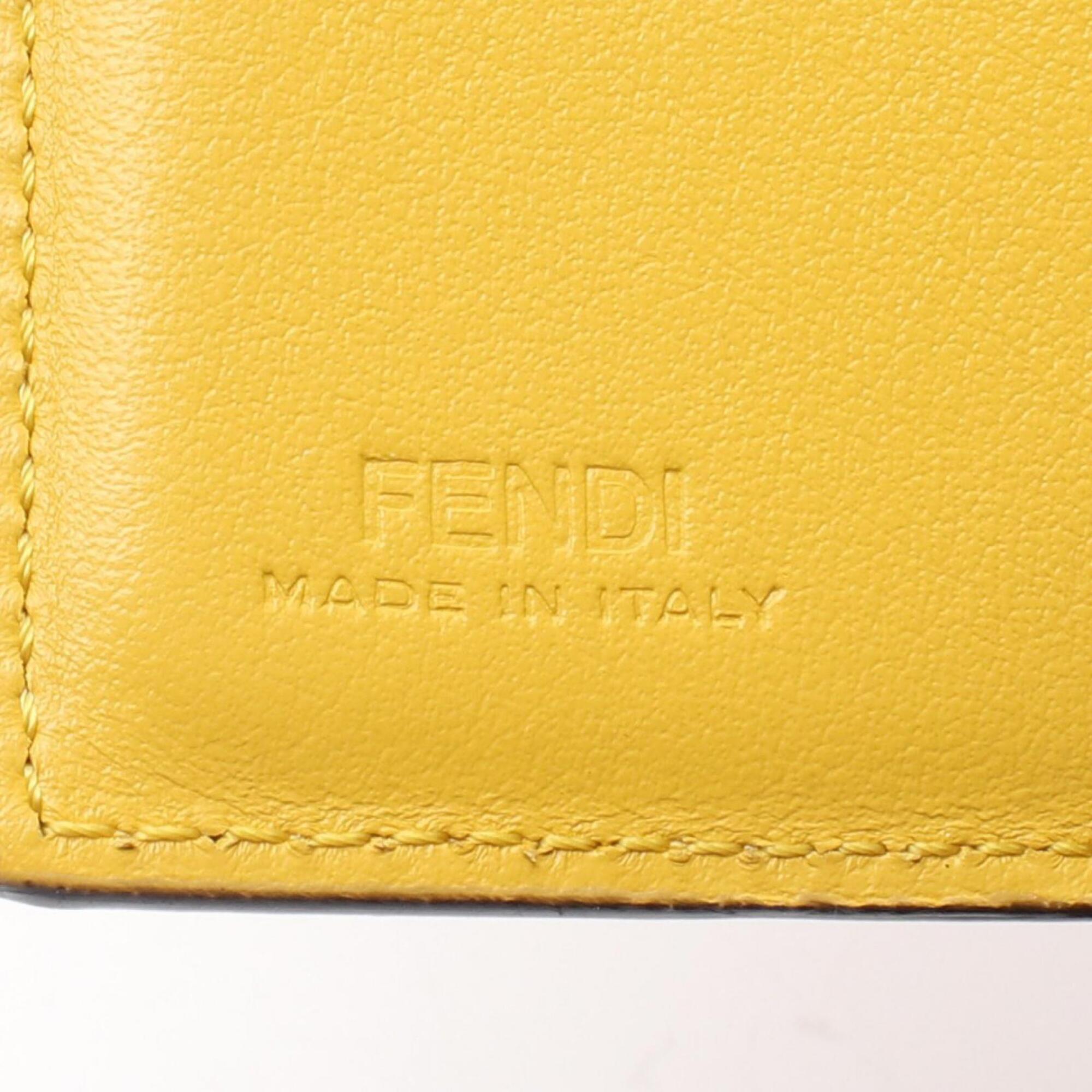 Fendi Yellow Leather Wallet (Tri-Fold) (Pre-Owned)