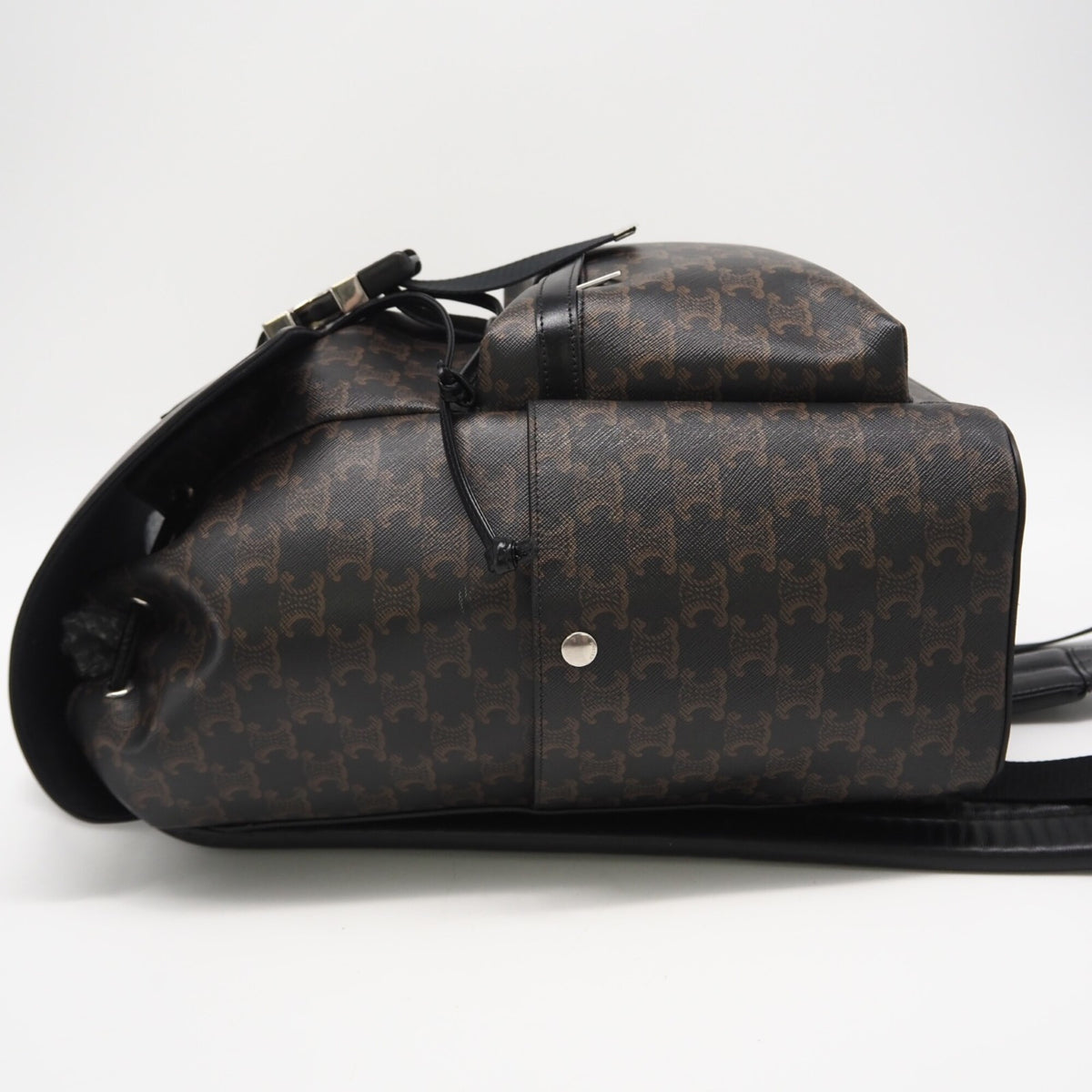 Celine Brown Coated Canvas Leather Backpack (Pre-Owned)