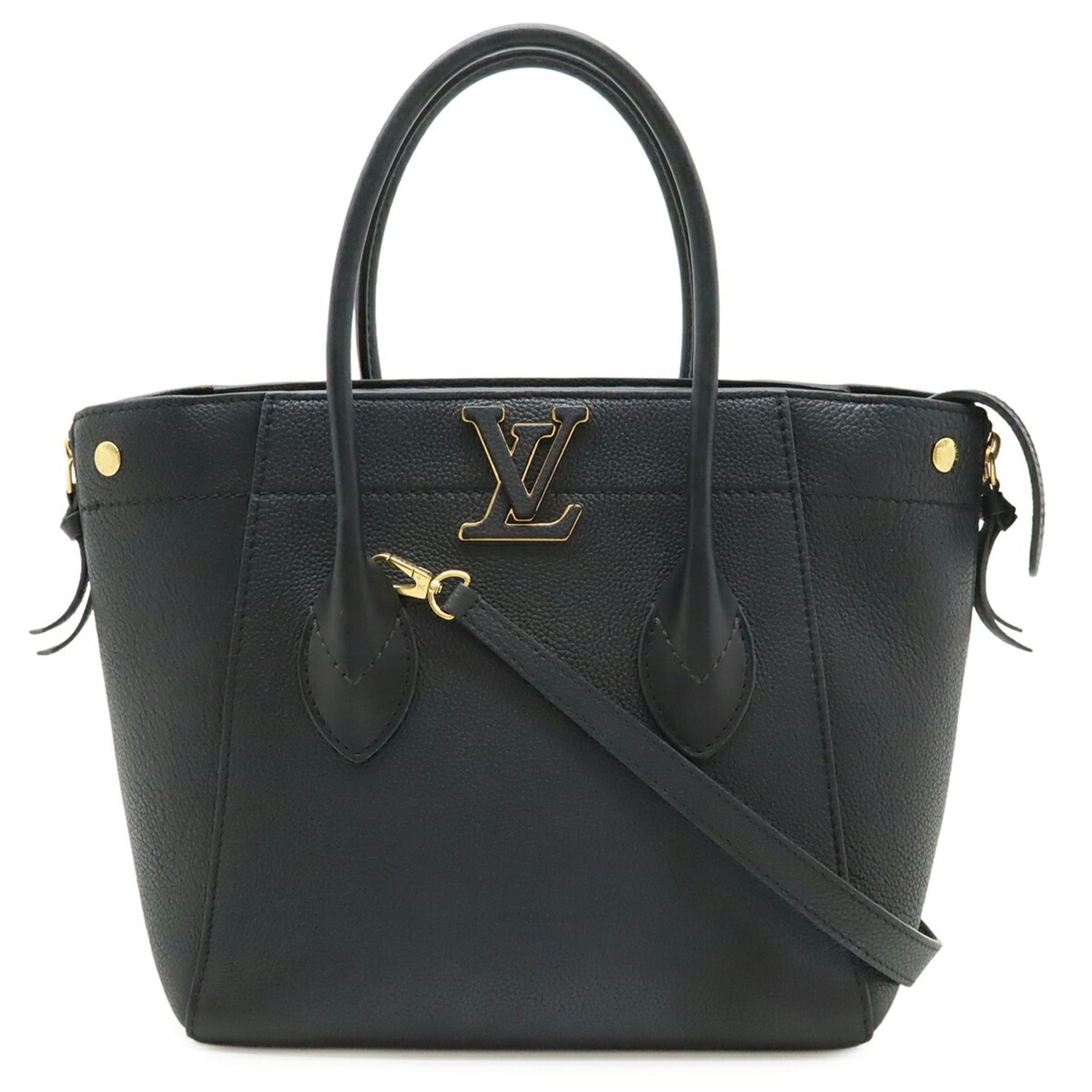 Louis Vuitton Black Noir Leather Handbag Shoulder Bag (Pre-Owned)