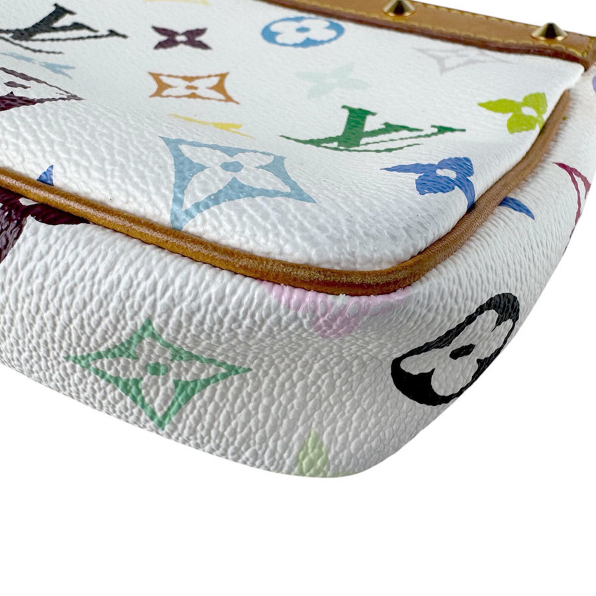 Louis Vuitton Blanc Multi-Color Monogram Multicolore Handbag Pochette (Pre-Owned)