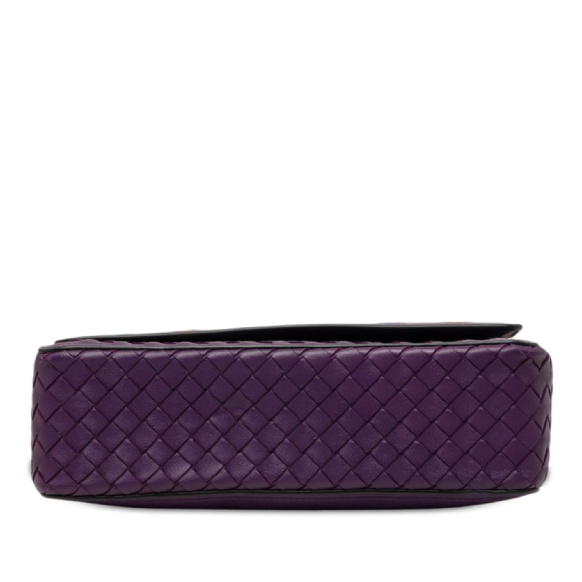 Bottega Veneta Purple Intrecciato Handbag Shoulder Bag (Pre-Owned)