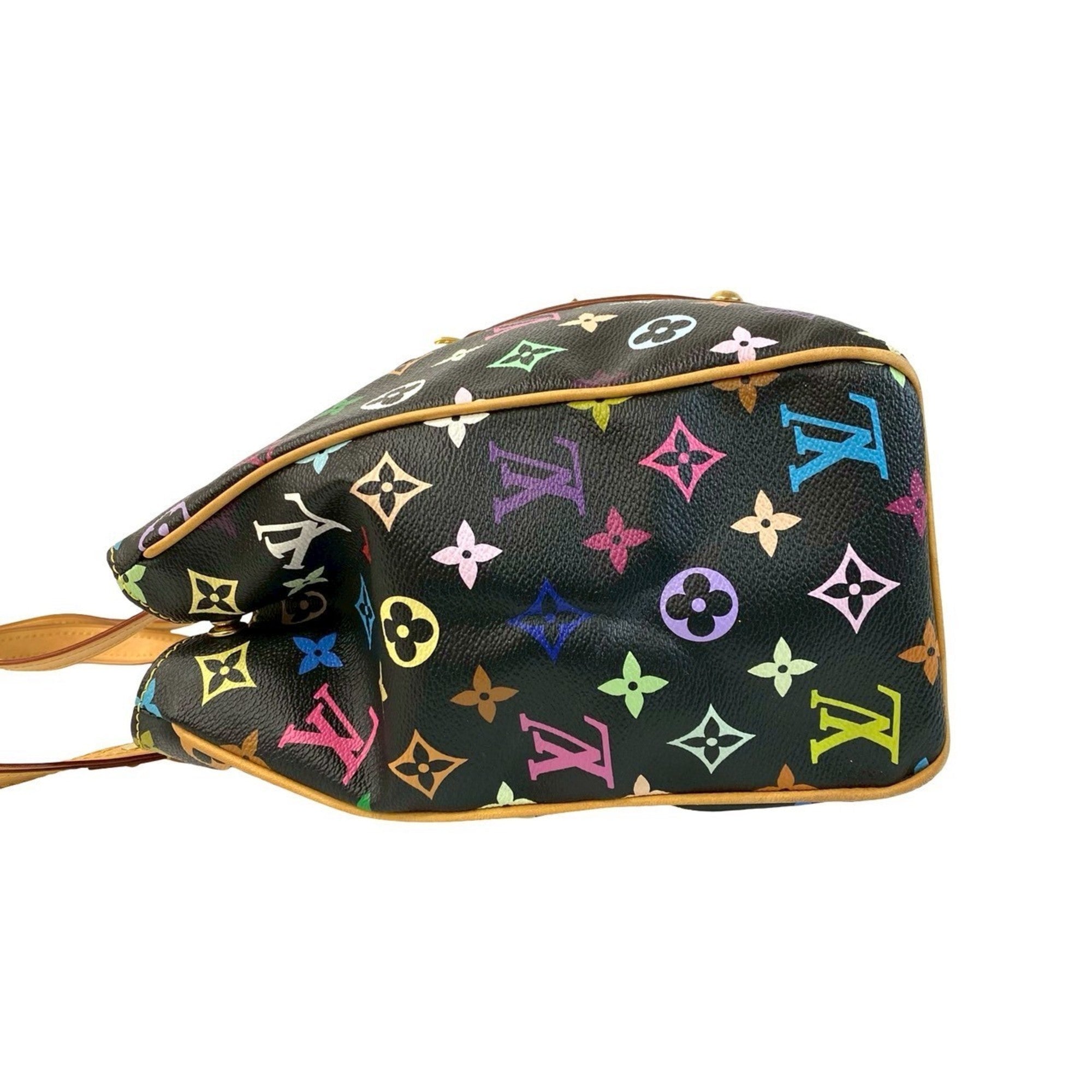 Louis Vuitton Black Multi-Color Leather Pvc Shoulder Bag Tote Bag (Pre-Owned)