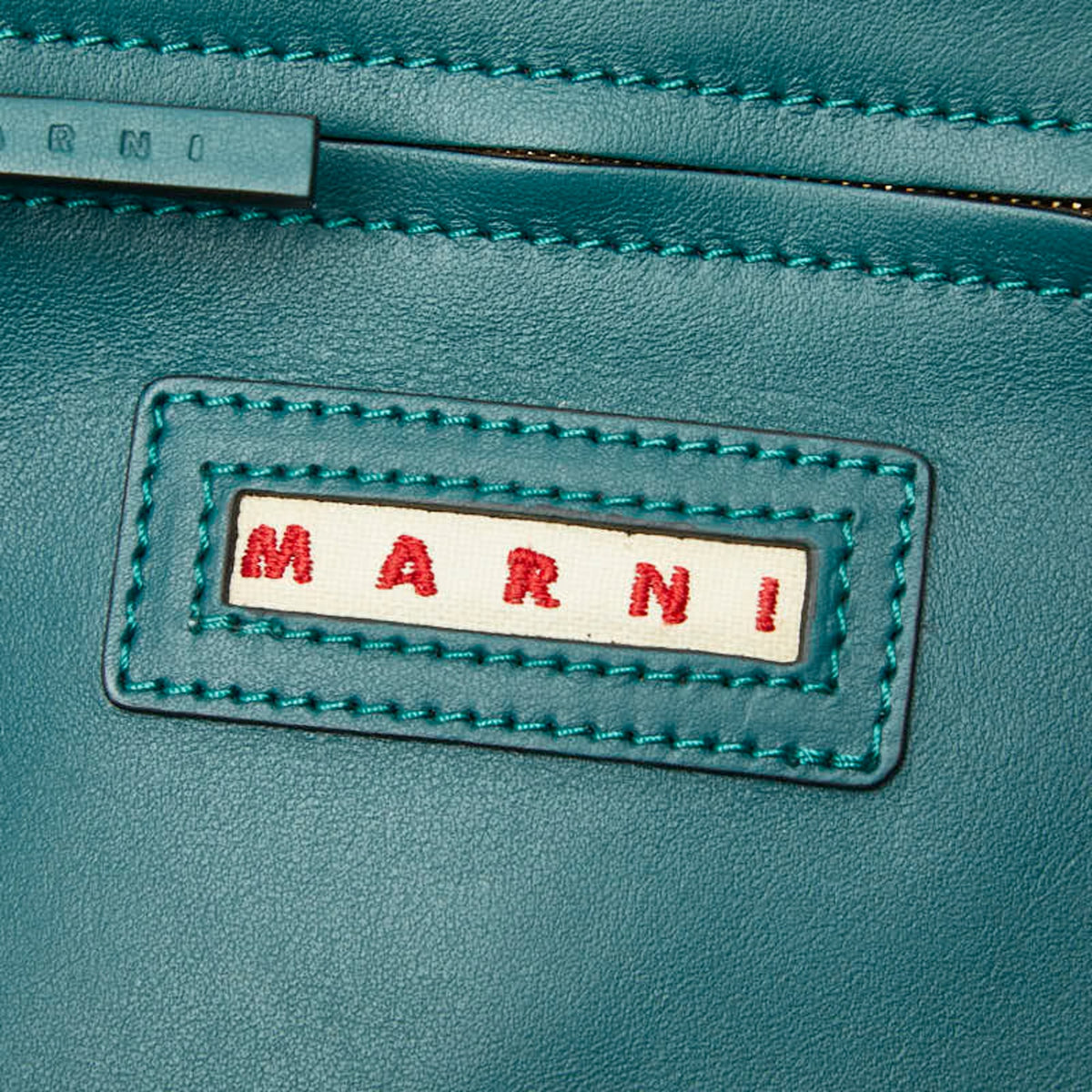 Marni Navy Leather Handbag Pouch Shoulder Bag (Pre-Owned)