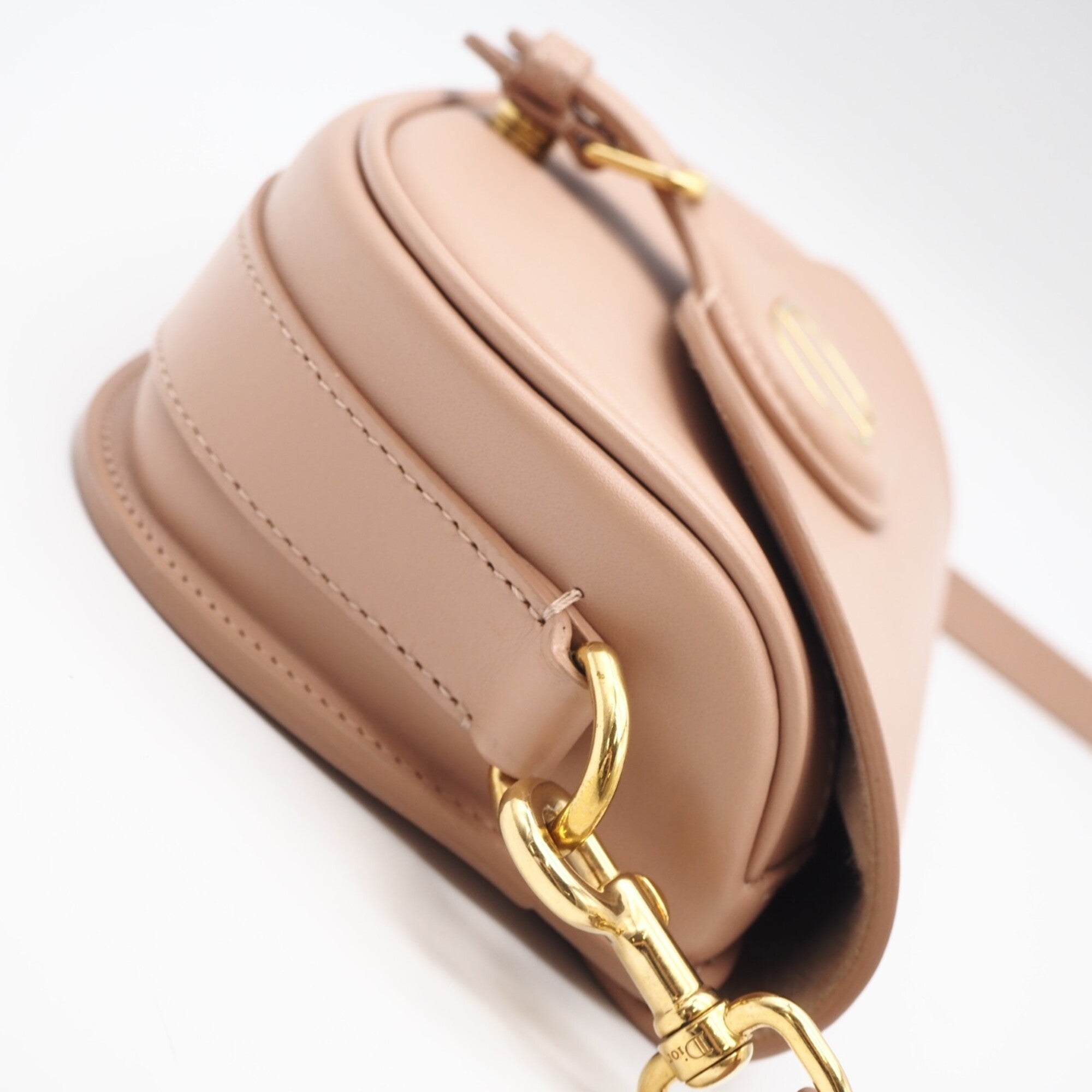 Christian Dior Pink Beige Leather Shoulder Bag (Pre-Owned)
