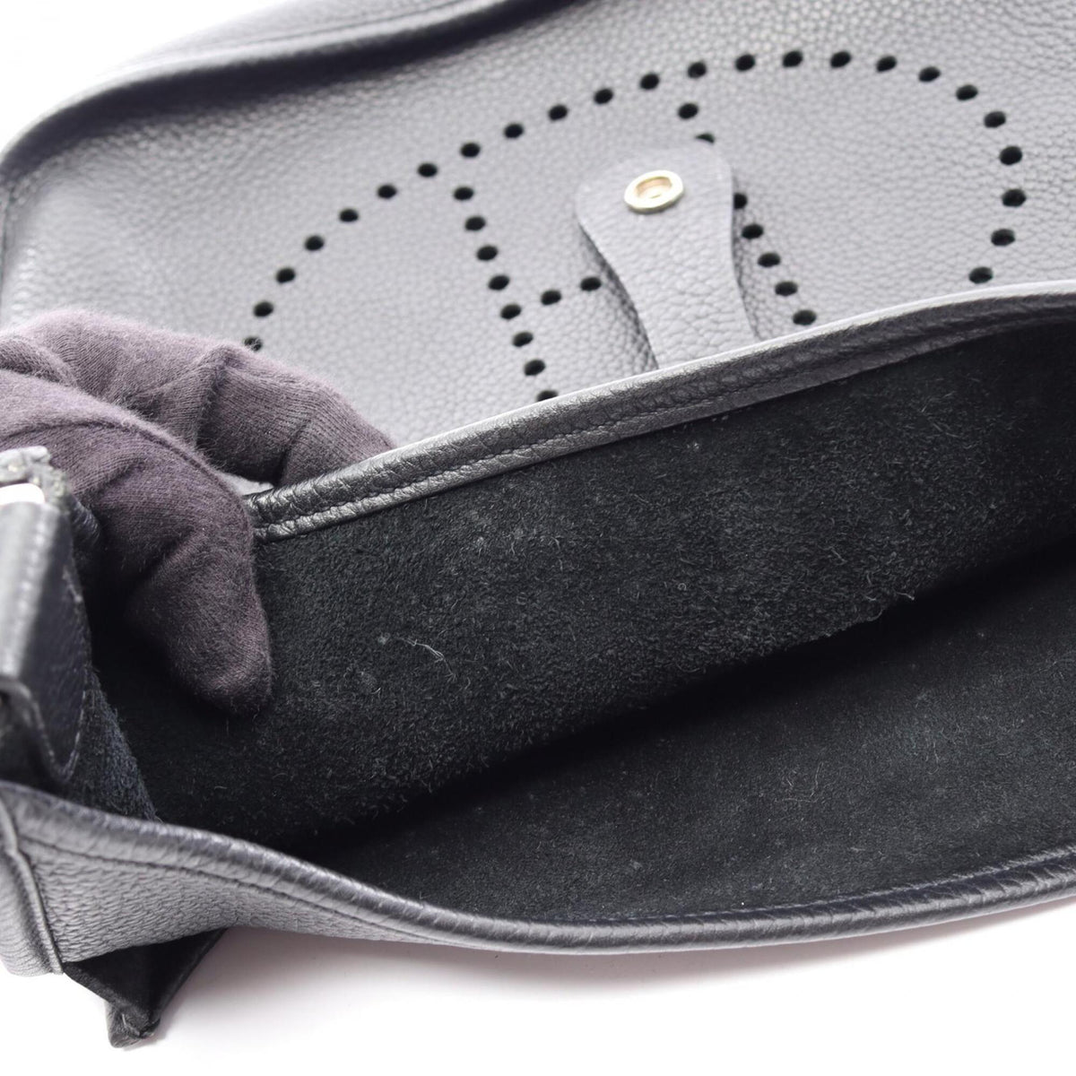 Hermes Black Taurillon Clemence Leather Shoulder Bag (Pre-Owned)