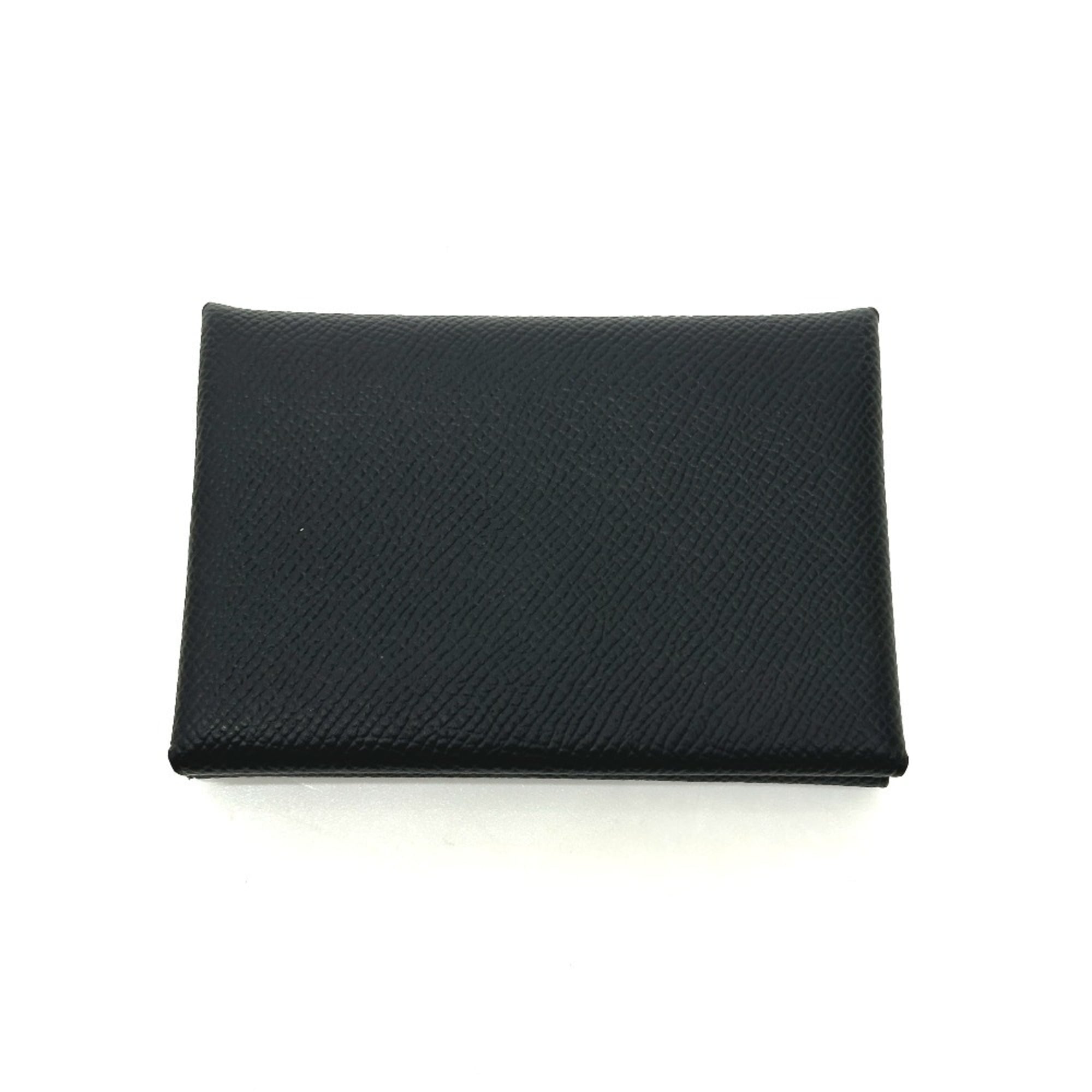 Hermes Black Epsom Leather Coin Purse/Coin Case (Pre-Owned)