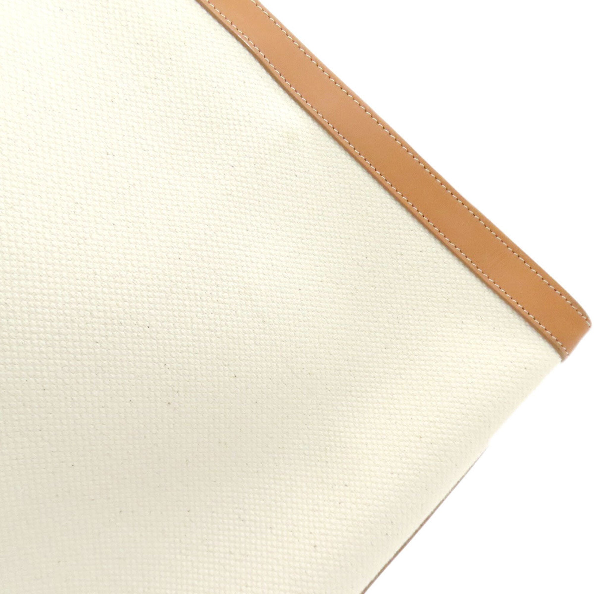 Celine Brown White Canvas Tote Bag (Pre-Owned)