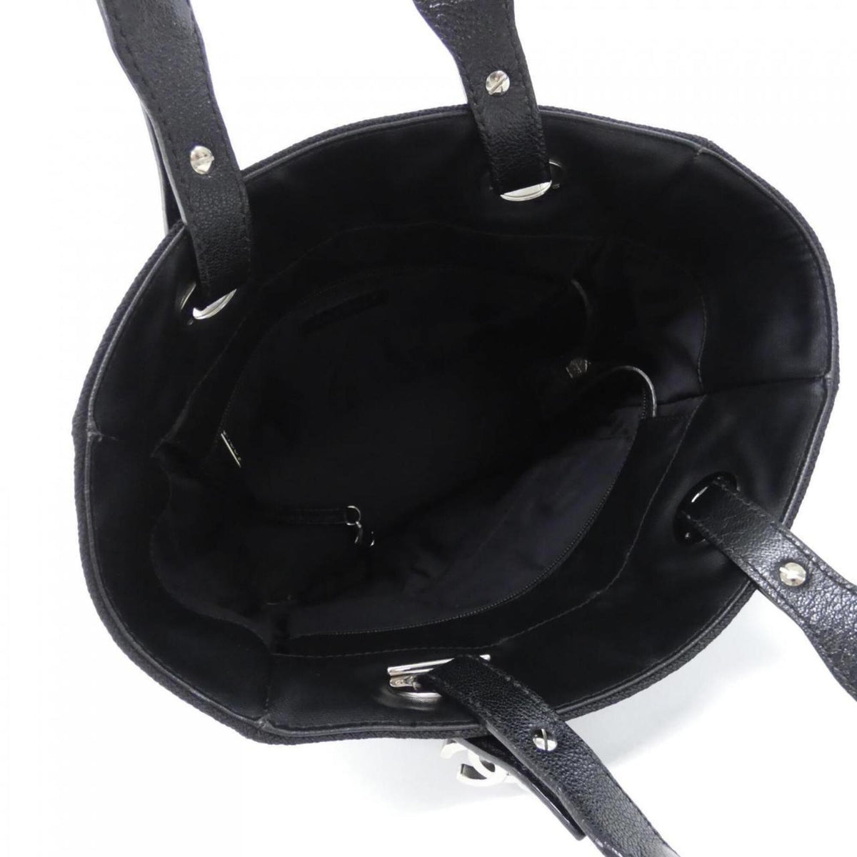 Chanel Black Canvas Handbag (Pre-Owned)