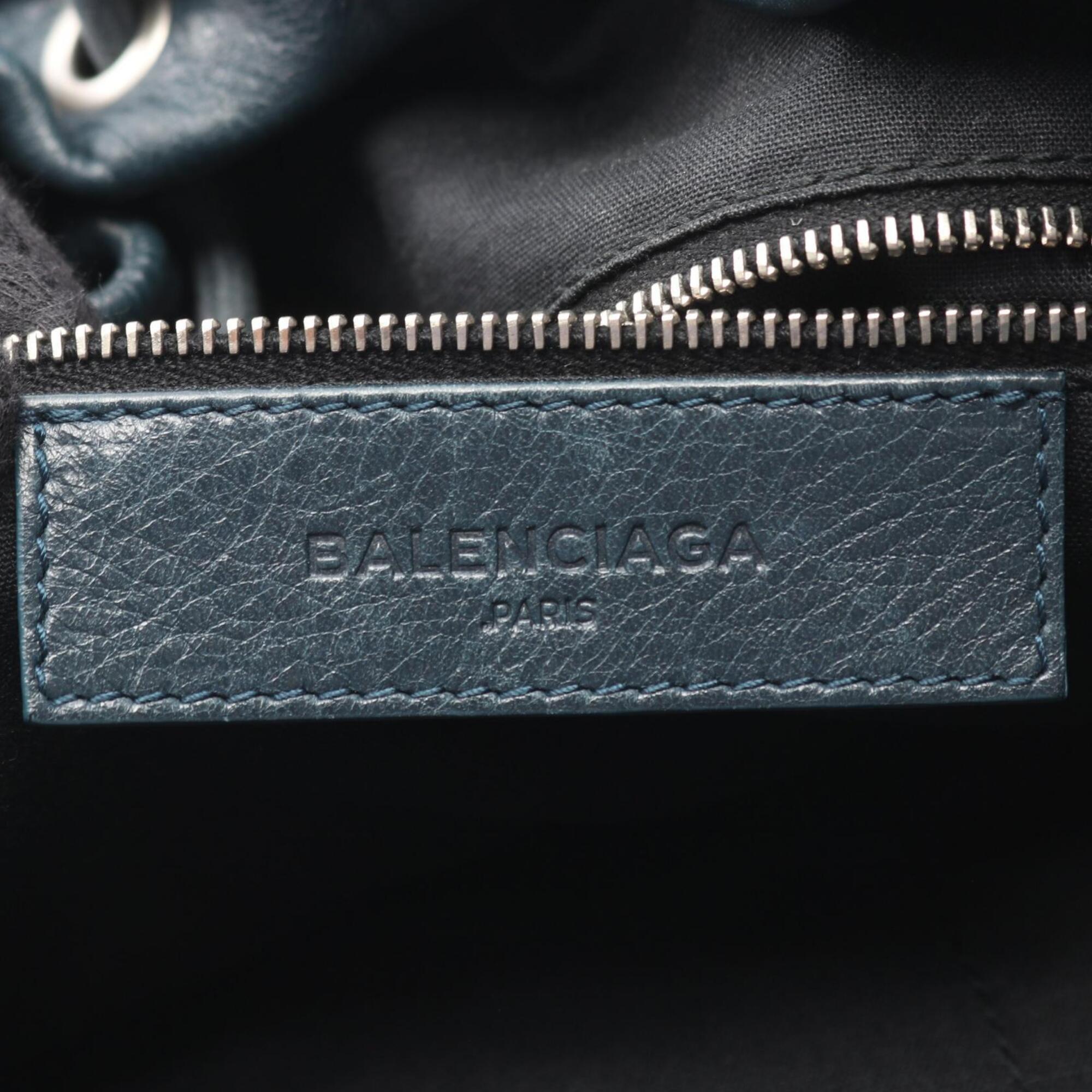 Balenciaga Green Leather Backpack Handbag (Pre-Owned)