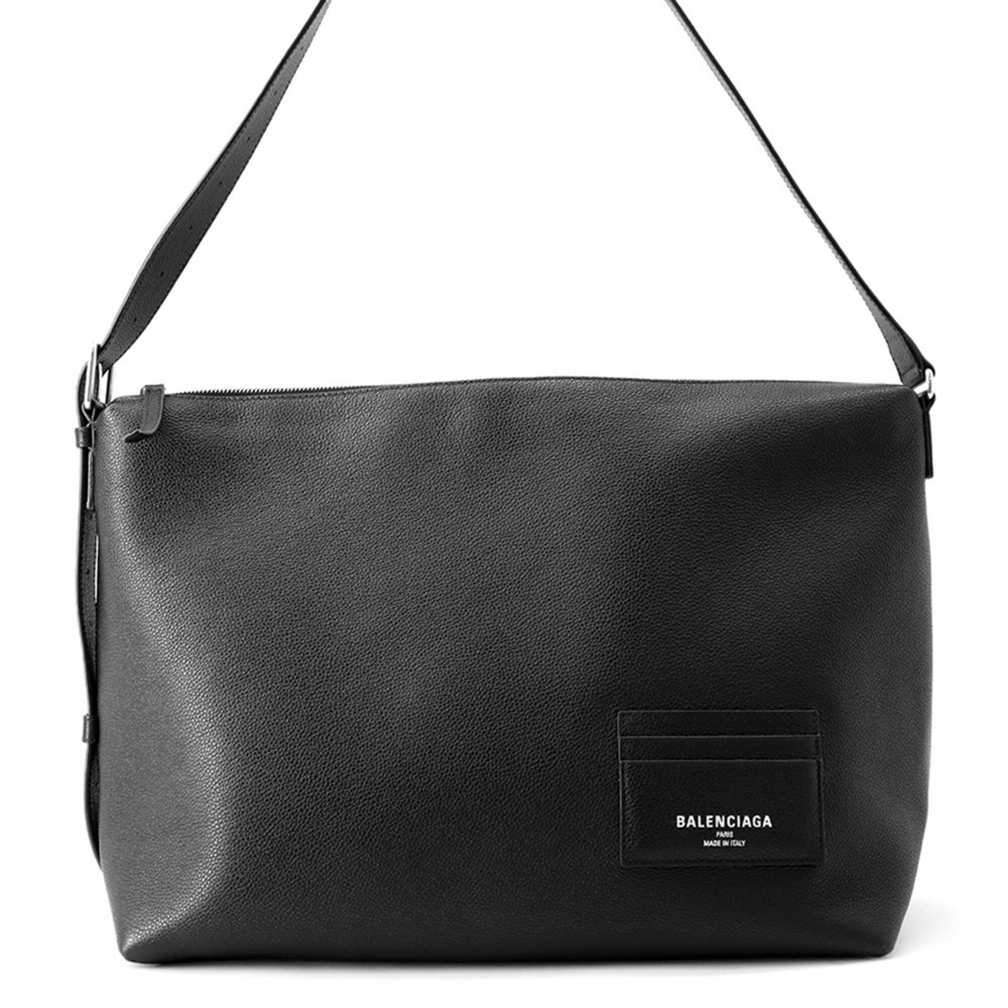 Balenciaga Black Leather Handbag Messenger Bag Shoulder Bag (Pre-Owned)