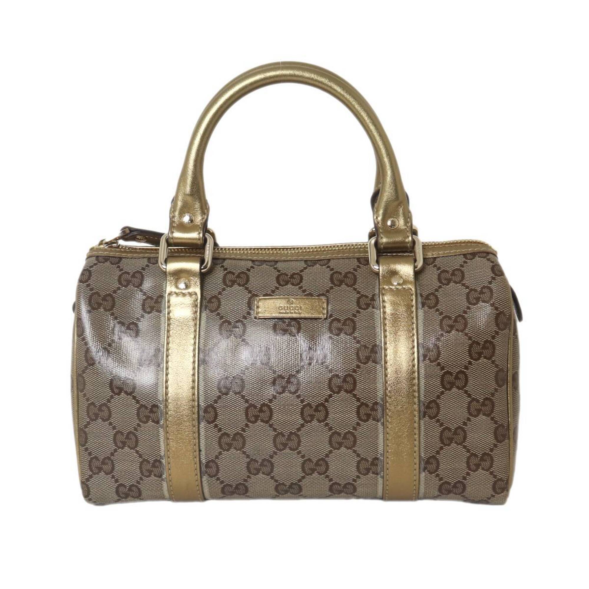 Gucci Gg Crystal Beige Brown Boston Bag Handbag (Pre-Owned)