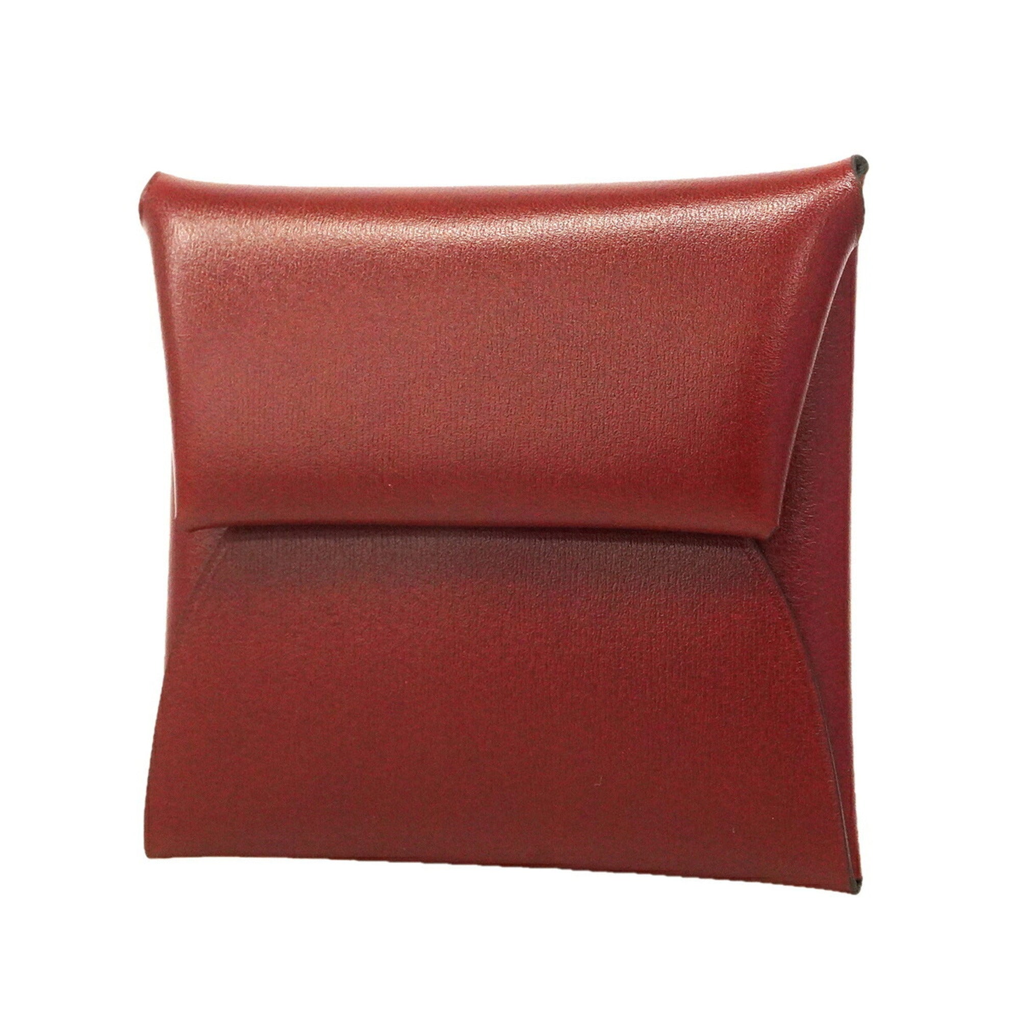 Hermes Rouge H Box Calf Leather Coin Purse/Coin Case (Pre-Owned)