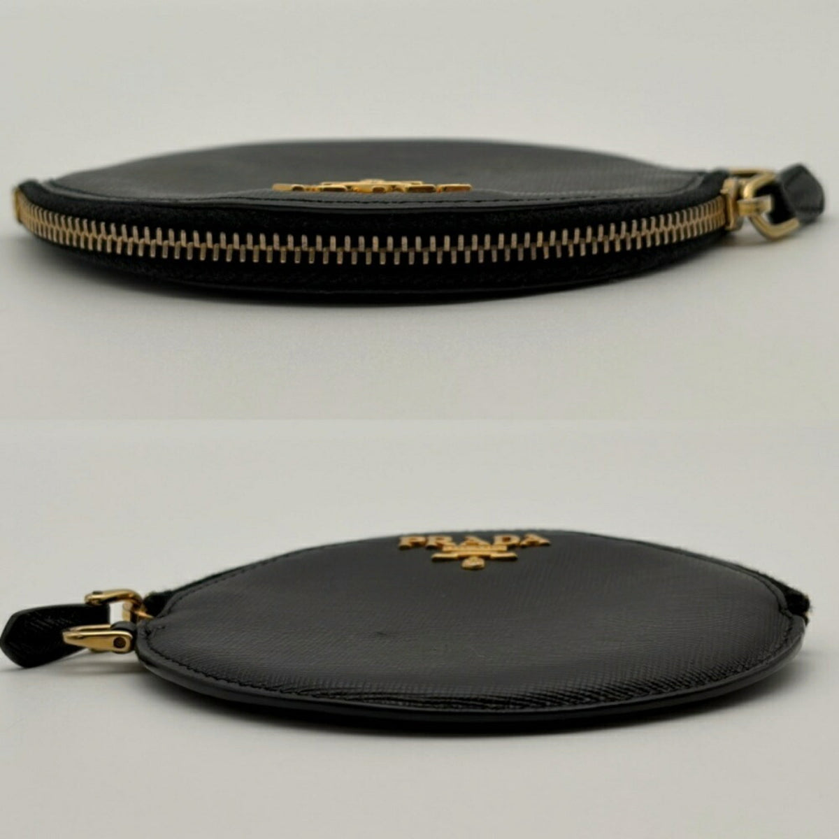 Prada Saffiano Black Nappa Leather Saffiano Coin Purse/Coin Case (Pre-Owned)