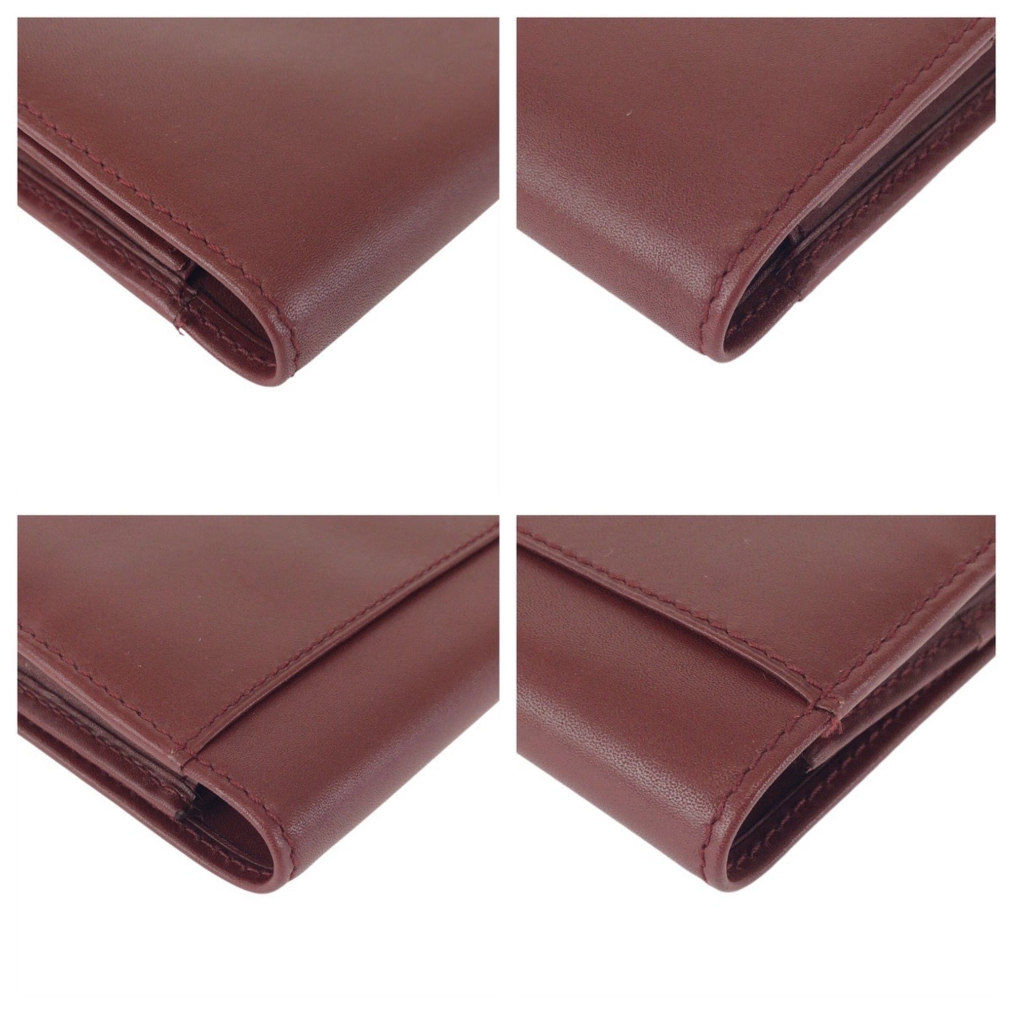 Cartier Bordeaux Wine Red Leather Clutch Bag (Pre-Owned)