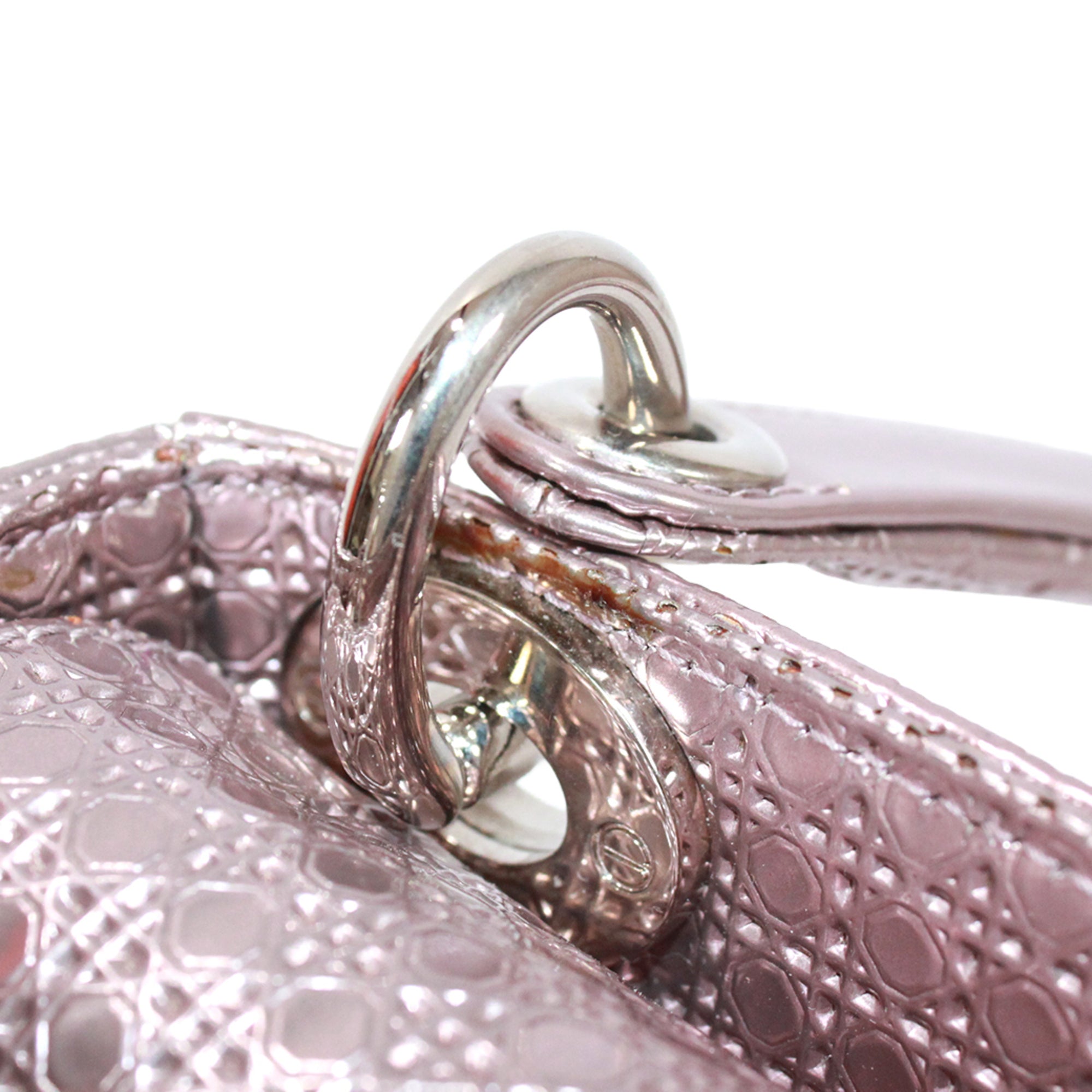 Christian Dior Metallic Pink Patent Leather Shoulder Bag (Pre-Owned)