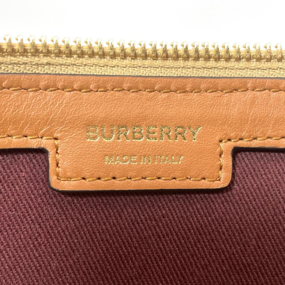 Burberry Beige Polyester Elastane Cotton Leather Boston Bag (Pre-Owned)
