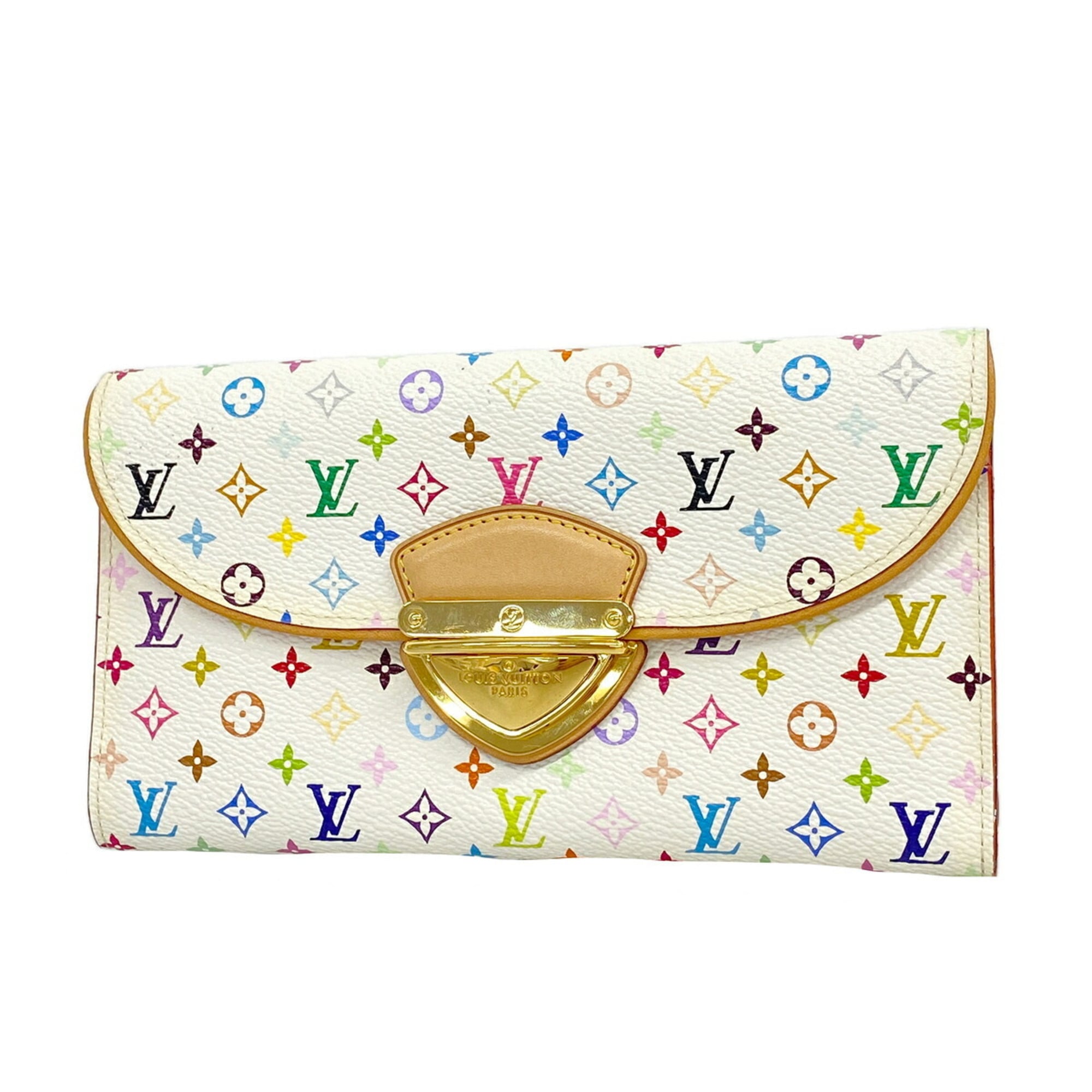 Louis Vuitton Blanc Litchi Long Wallet (Tri-Fold) (Pre-Owned)