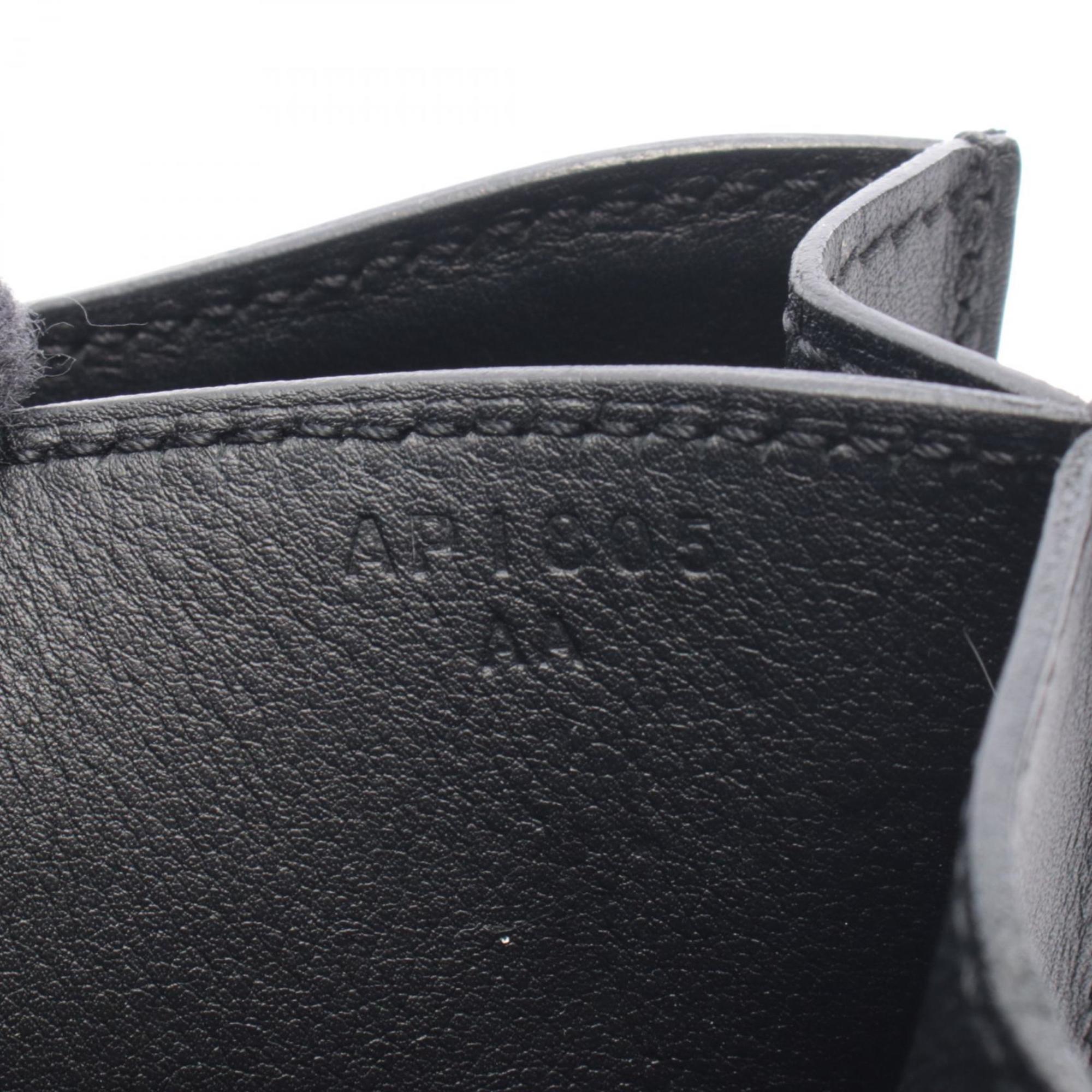 Hermes Black Leather Handbag Shoulder Bag (Pre-Owned)