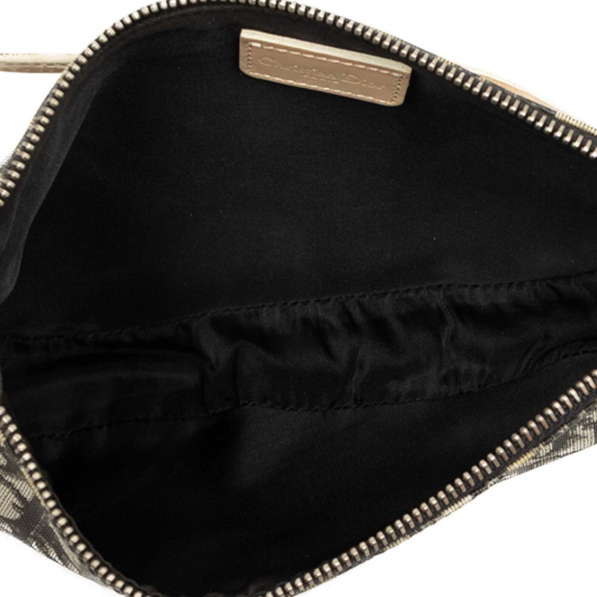 Christian Dior Beige Black Pvc Leather Handbag Saddle Bag Shoulder Bag (Pre-Owned)