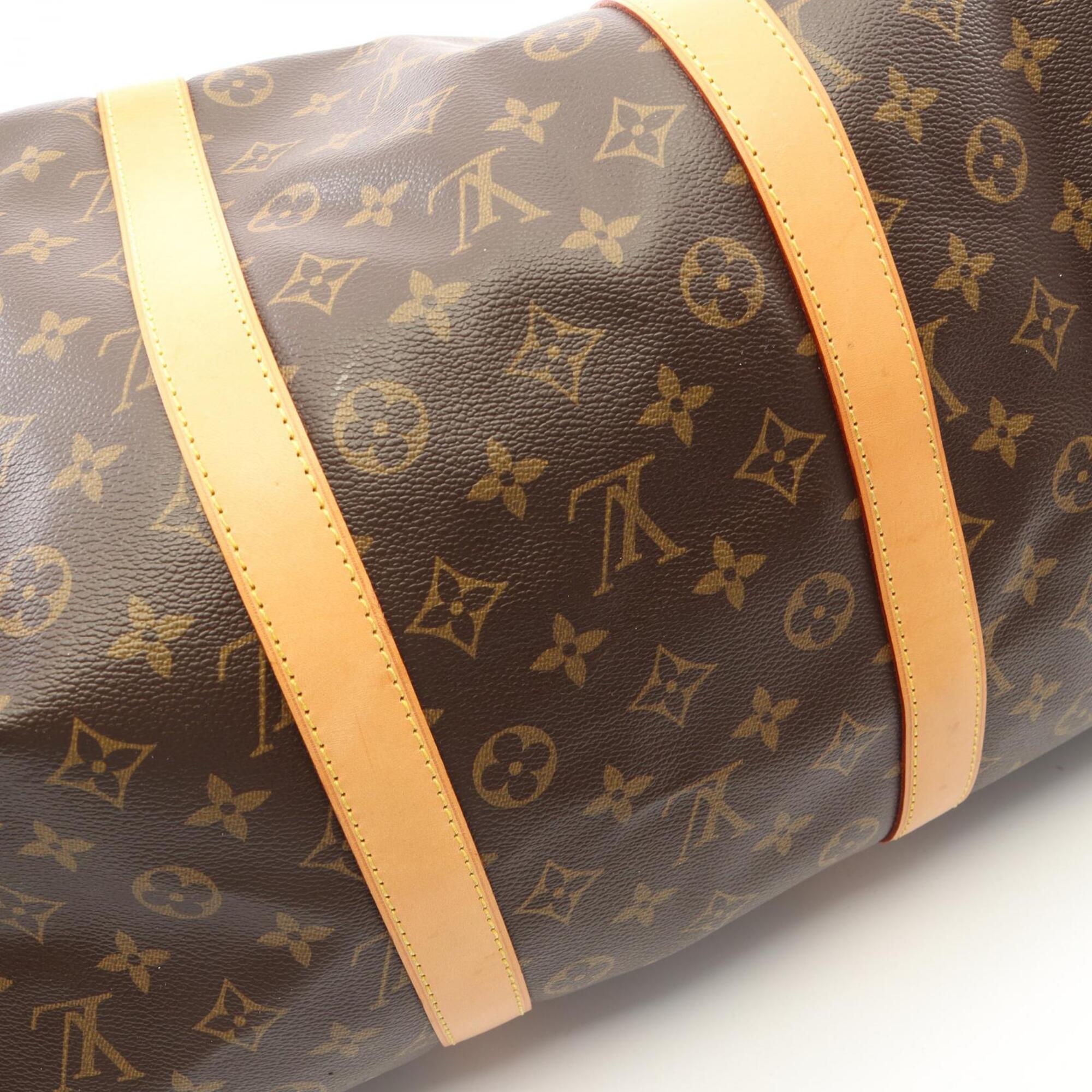 Louis Vuitton Brown Coated Canvas Leather Boston Bag Handbag (Pre-Owned)