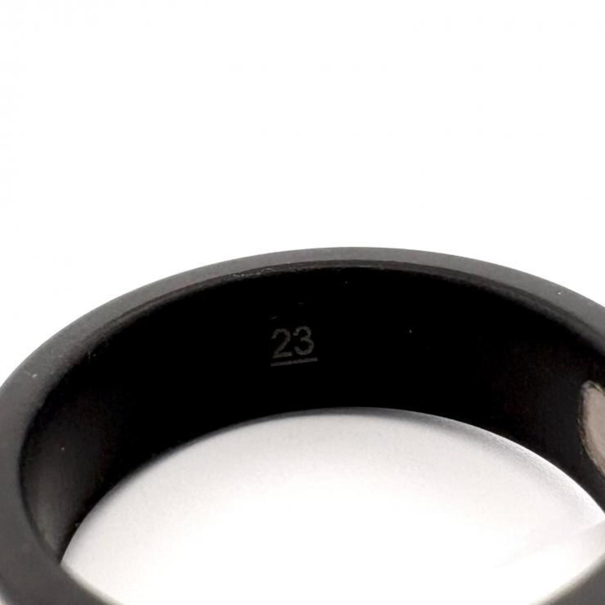 Gucci Gold Black White White Gold (18K) Band Ring (Pre-Owned)