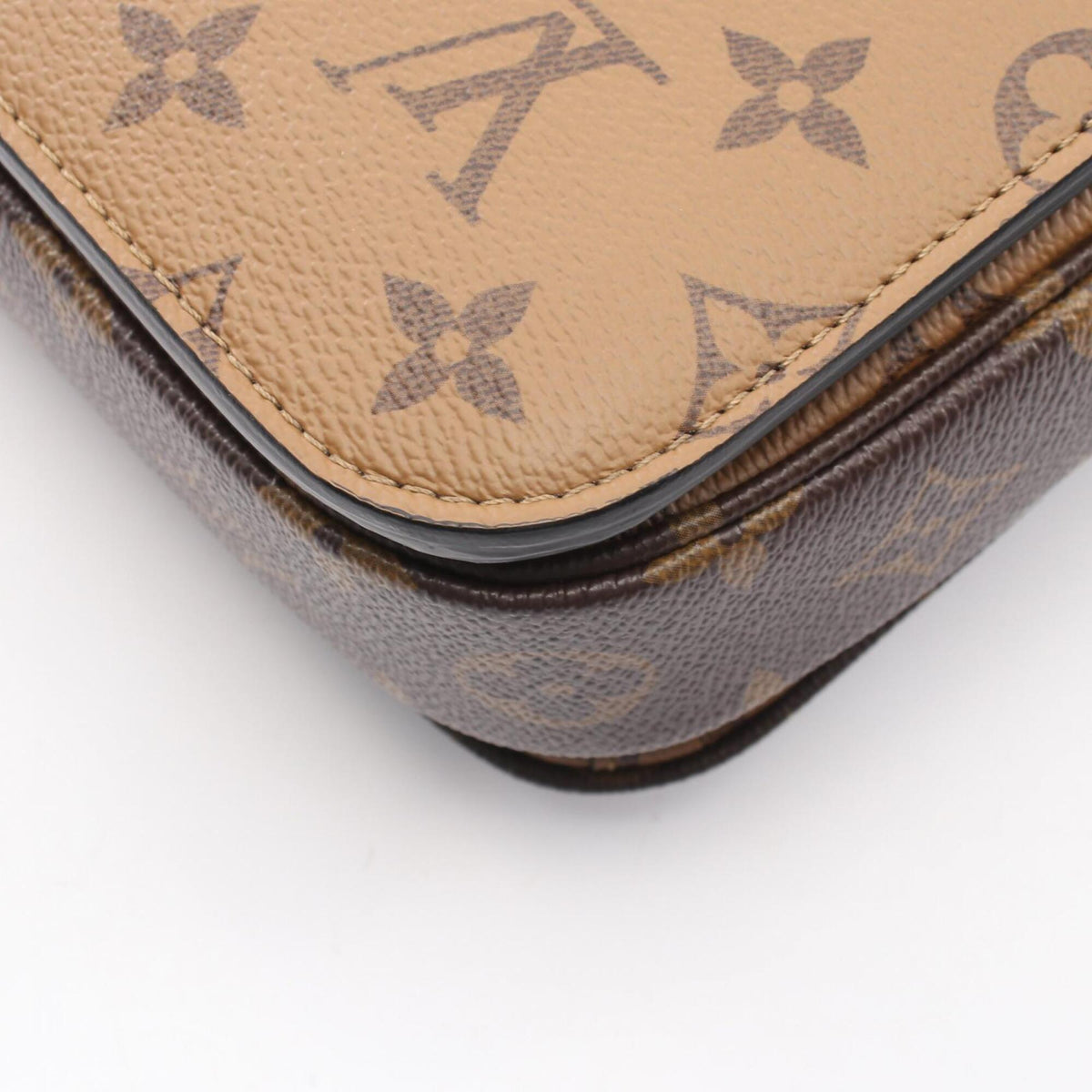 Louis Vuitton Black Brown Coated Canvas Leather Handbag Pochette (Pre-Owned)