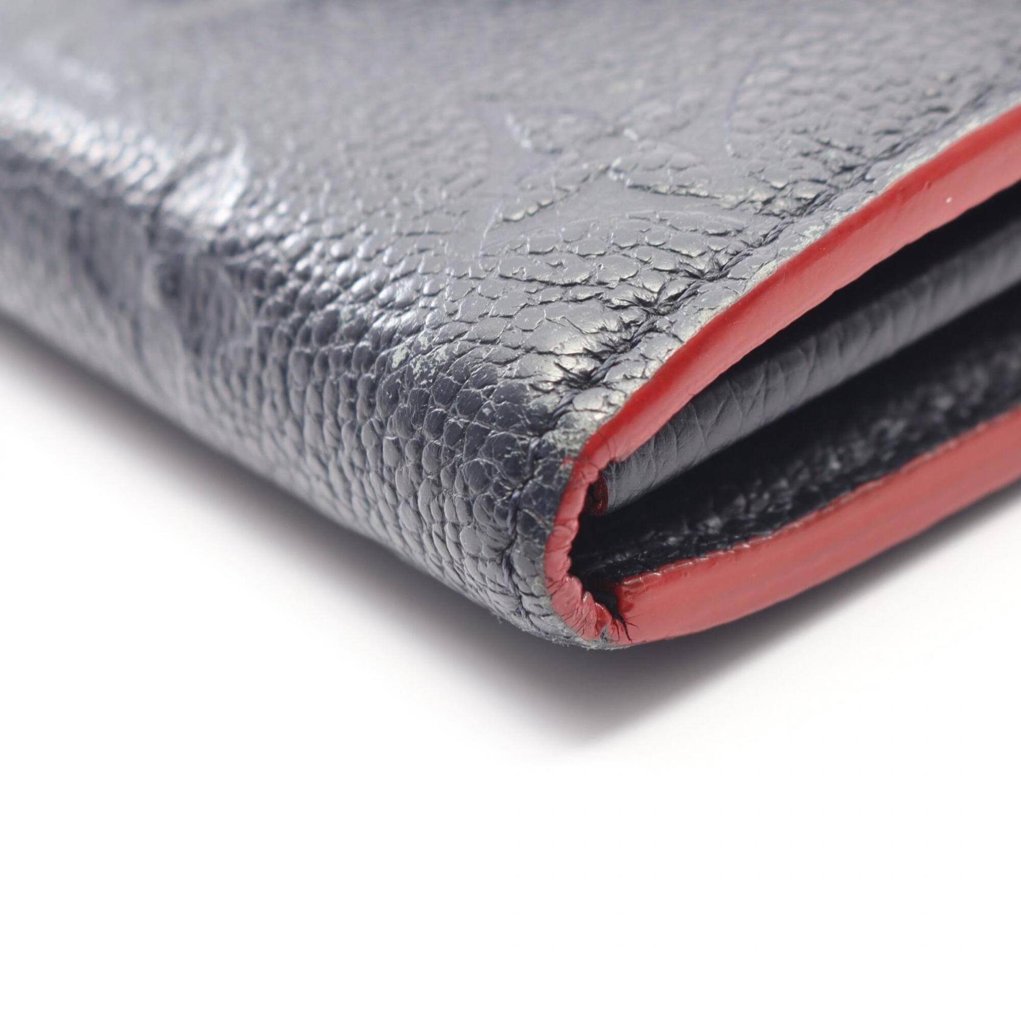 Louis Vuitton Marine Rouge Navy Monogram Empreinte Leather Long Wallet (Bi-Fold) (Pre-Owned)