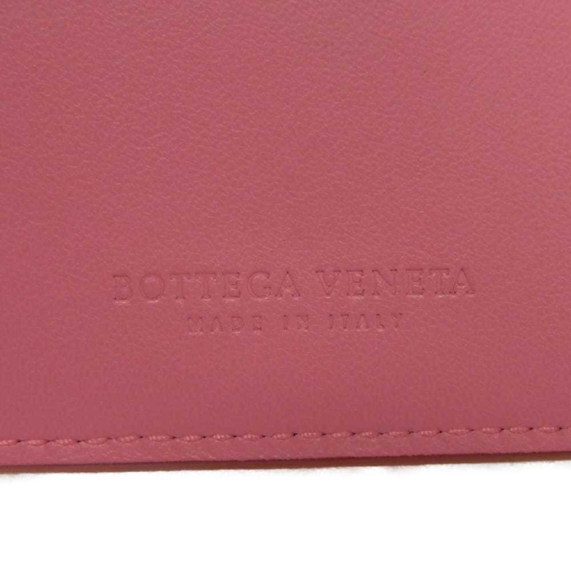 Bottega Veneta Intrecciato Red Color Leather Long Bill Wallet (Bi-Fold) (Pre-Owned)