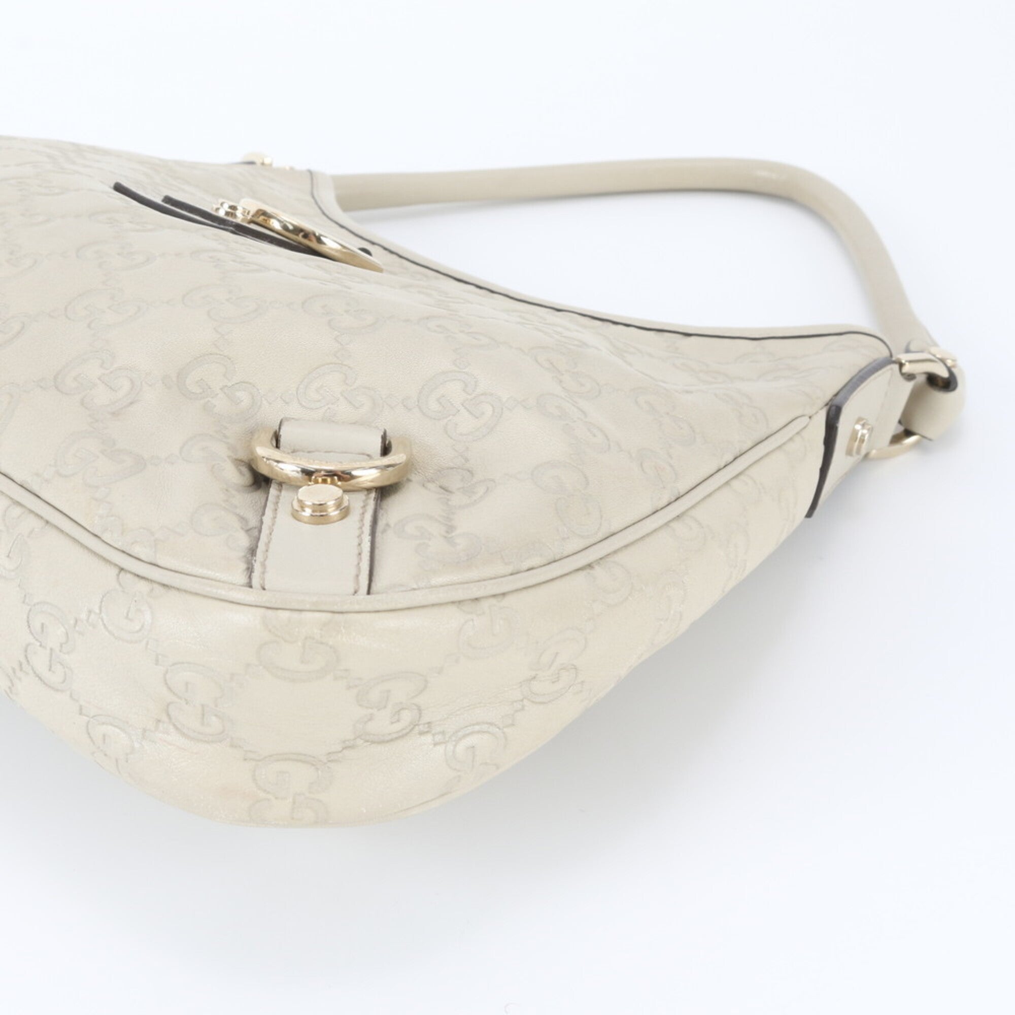 Gucci Abbey Ivory Leather Handbag Shoulder Bag (Pre-Owned)